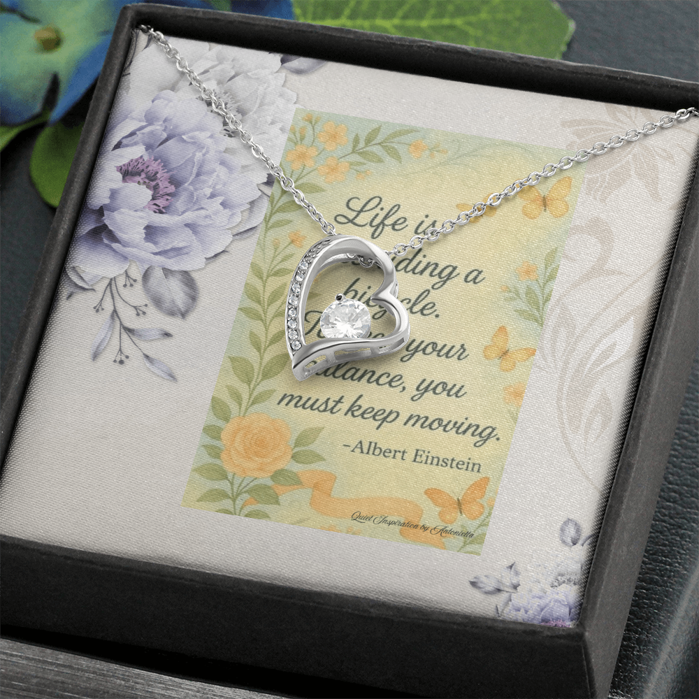 Inspirational Balance Necklace for Her – “Keep Moving Forward” Encouragement Gift for Women | Motivational Jewelry for Life Transitions