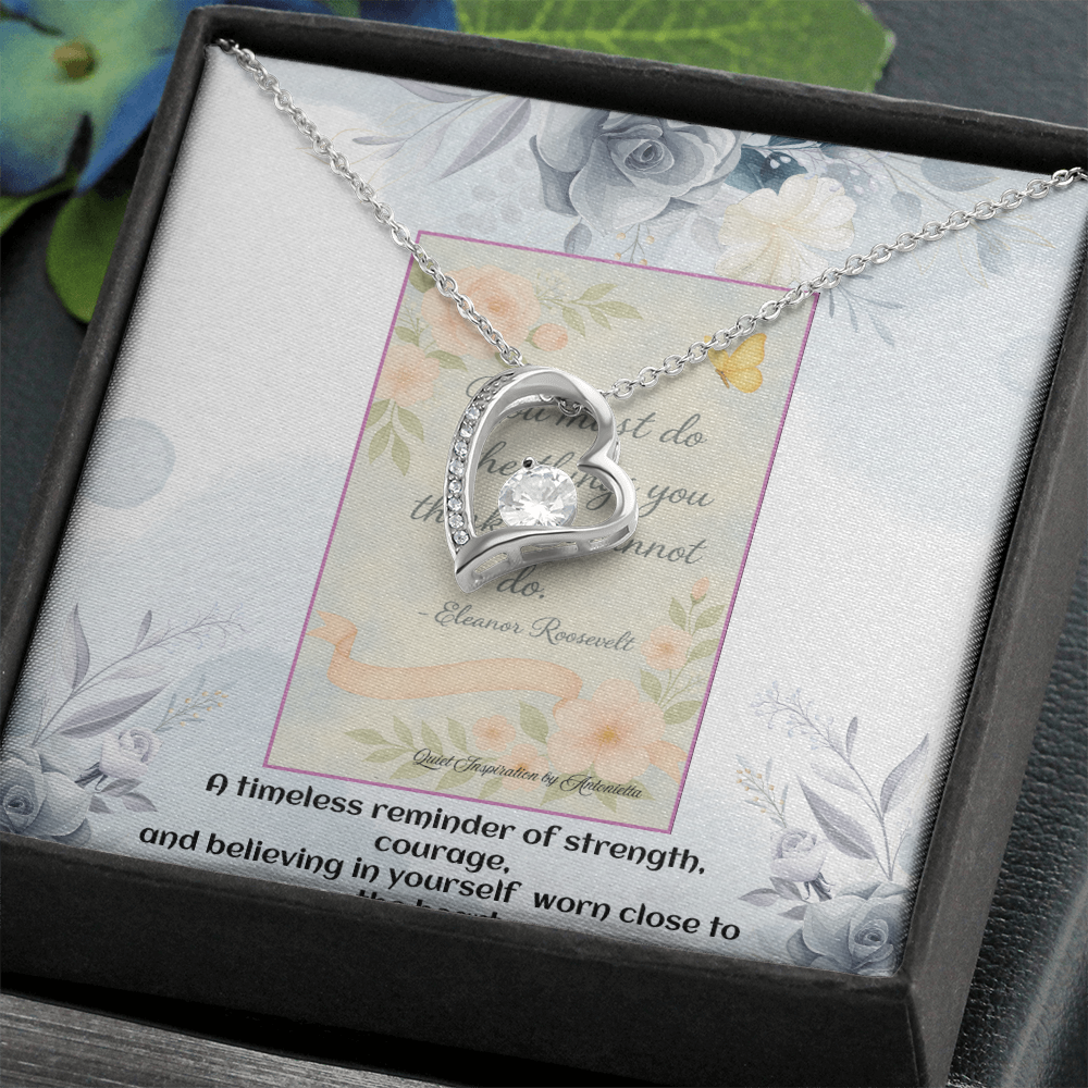 Inspirational Heart Necklace Gift for Her – Encouragement Jewelry for Daughter, Wife, Girlfriend or Best Friend