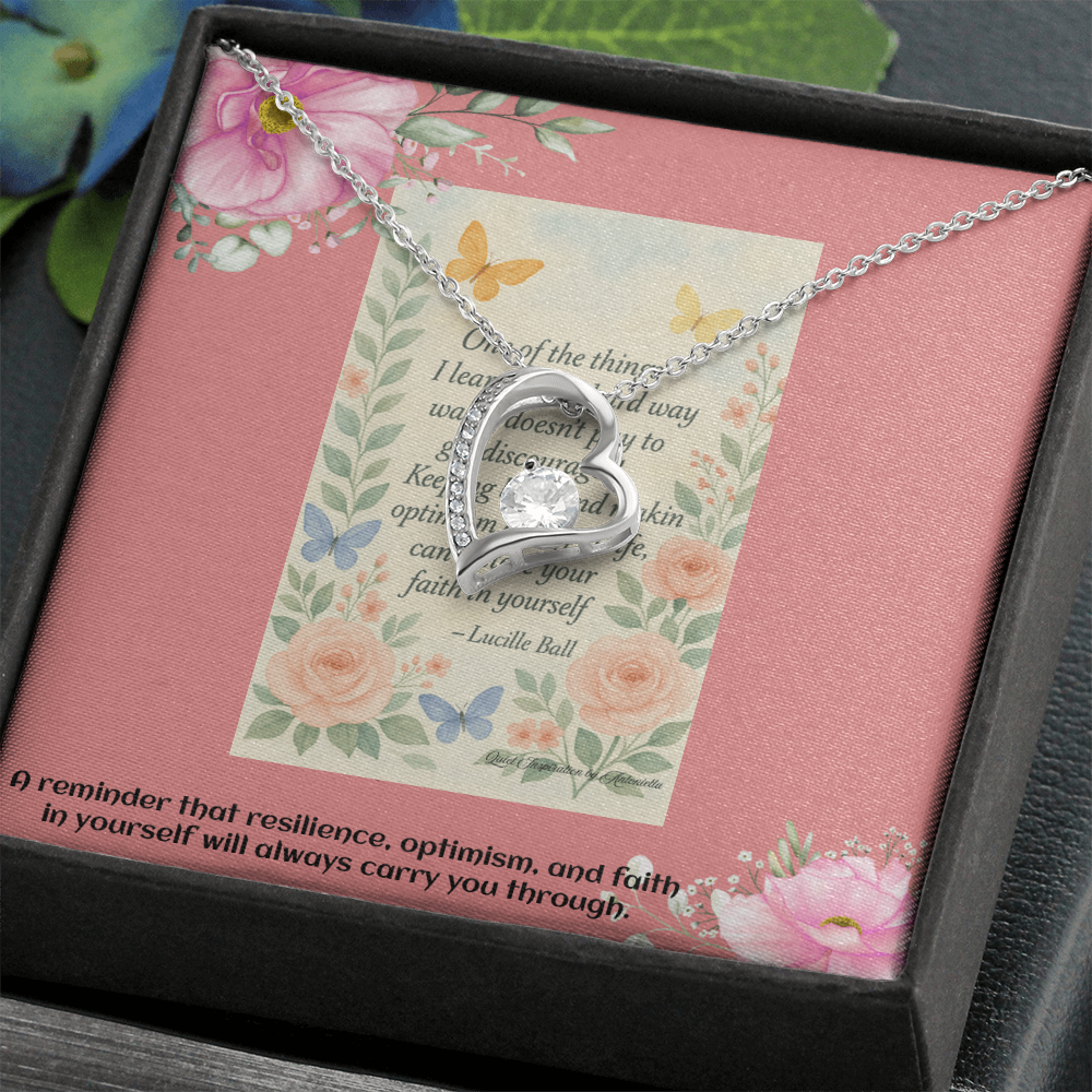 Encouragement Gift for Her – Inspirational Heart Necklace for Daughter, Wife, Sister or Best Friend
