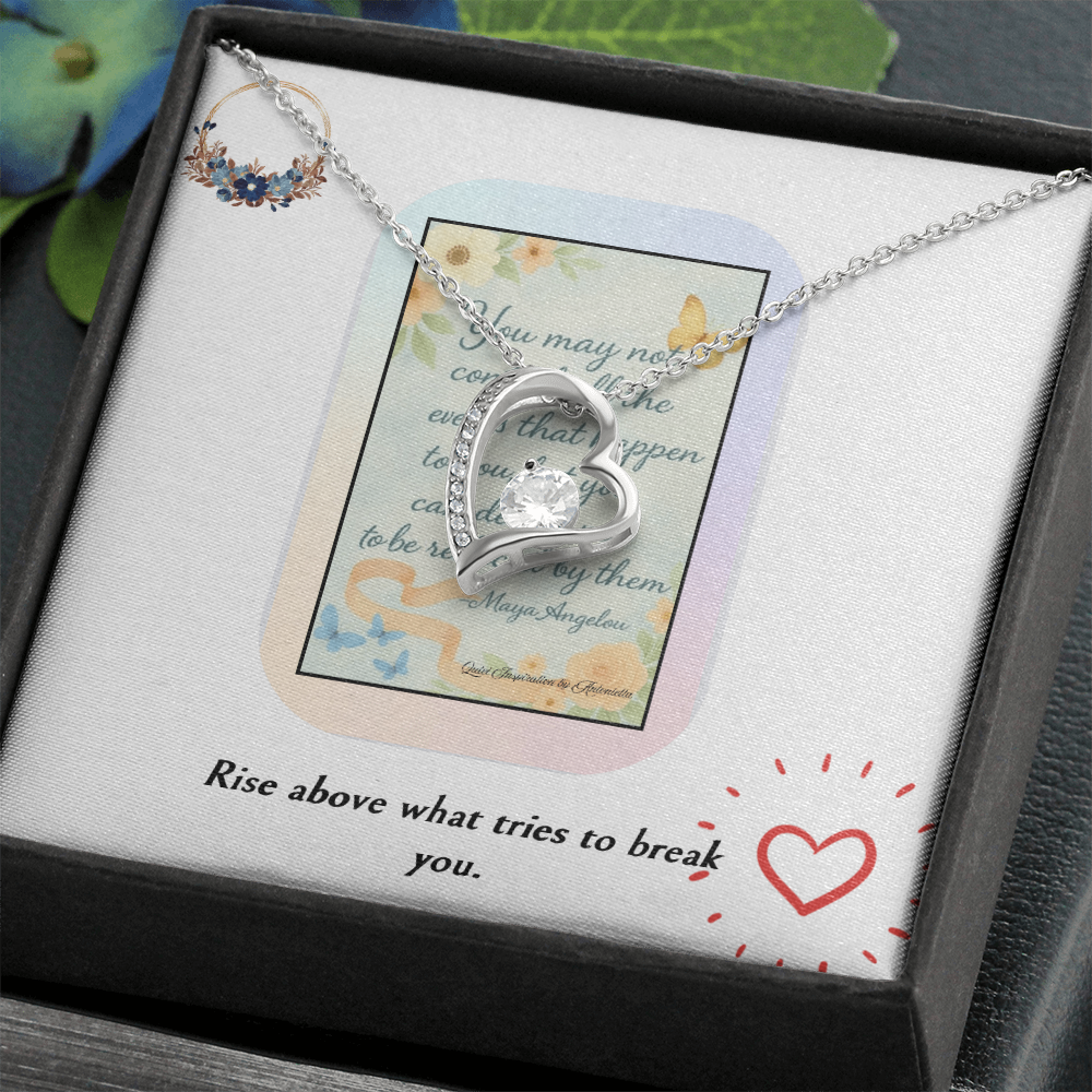 Maya Angelou Inspirational Quote Necklace – Encouragement Gift for Women | Strength, Resilience & Empowerment Jewelry