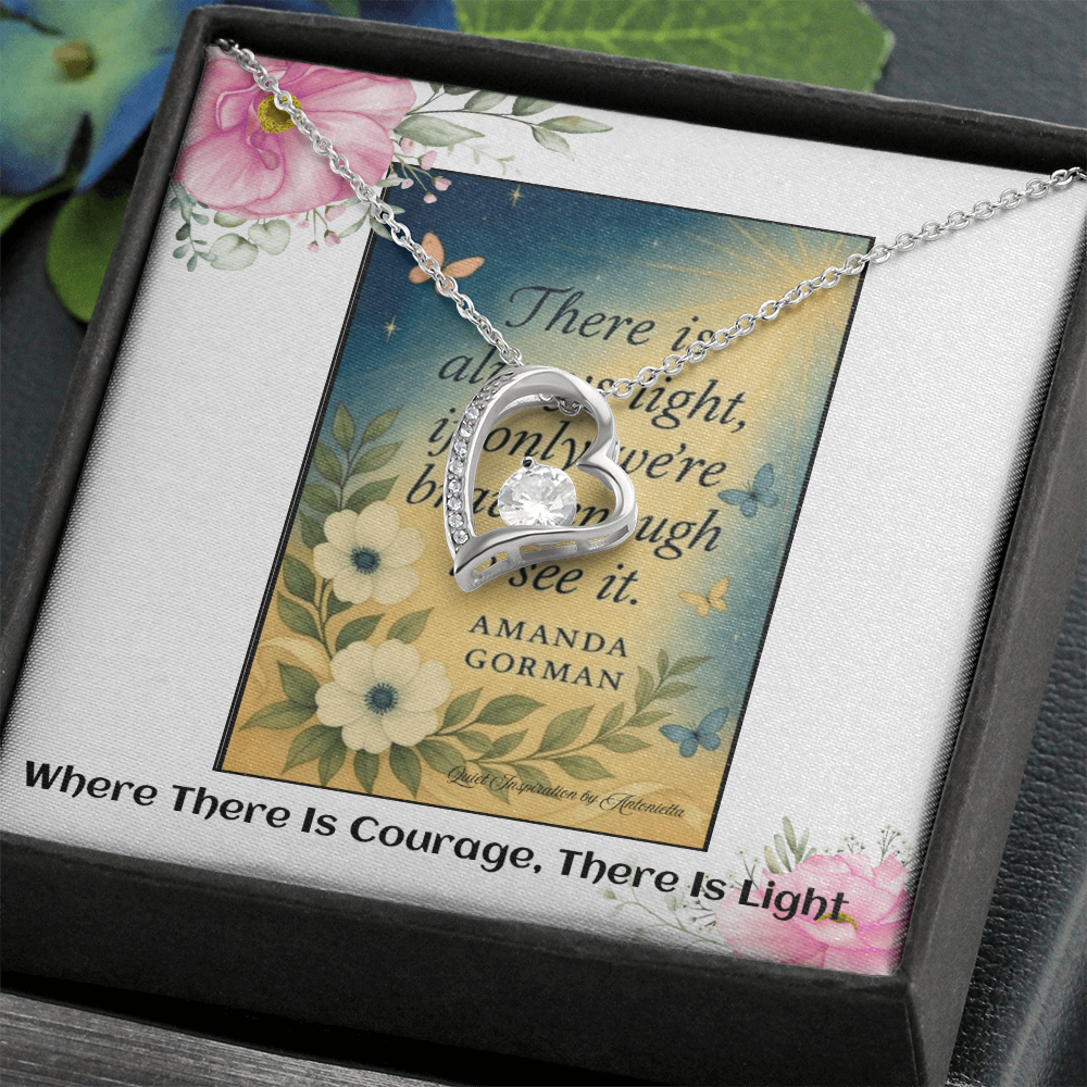 Inspirational Courage & Hope Necklace for Women – “There Is Always Light” Motivational Gift for Strength and Resilience