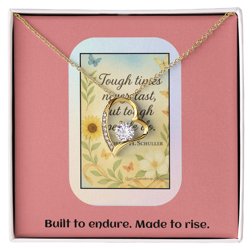 Motivational Strength Necklace for Women – Tough Times Never Last | Resilience Gift