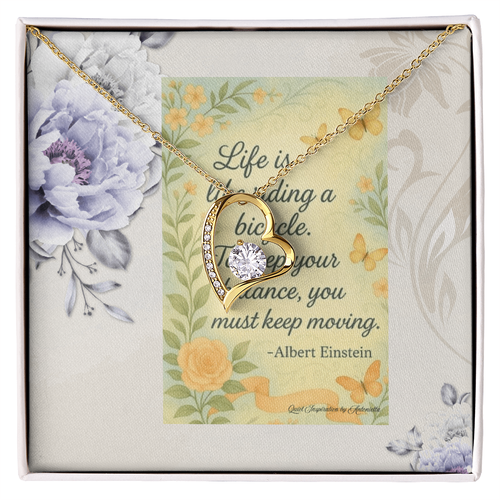 Inspirational Balance Necklace for Her – “Keep Moving Forward” Encouragement Gift for Women | Motivational Jewelry for Life Transitions