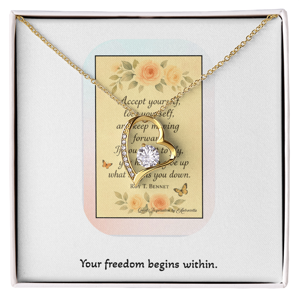 Motivational Gift for Women – Self Love & Letting Go Necklace for Healing, Personal Growth & New Beginnings