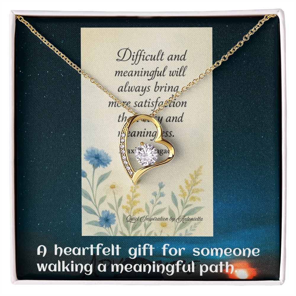 Inspirational Heart Pendant Necklace – Encouragement Gift for Women | Uplifting Jewelry for Difficult Times