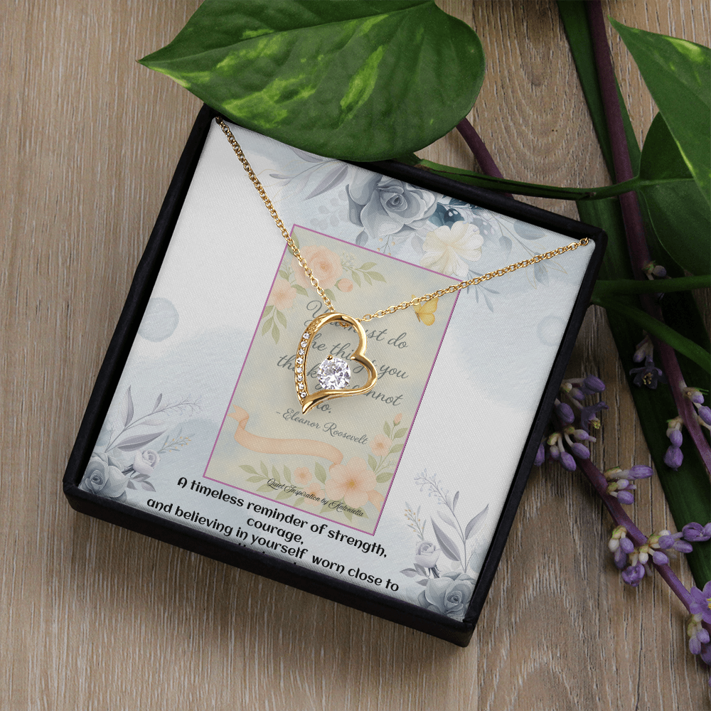 Inspirational Heart Necklace Gift for Her – Encouragement Jewelry for Daughter, Wife, Girlfriend or Best Friend