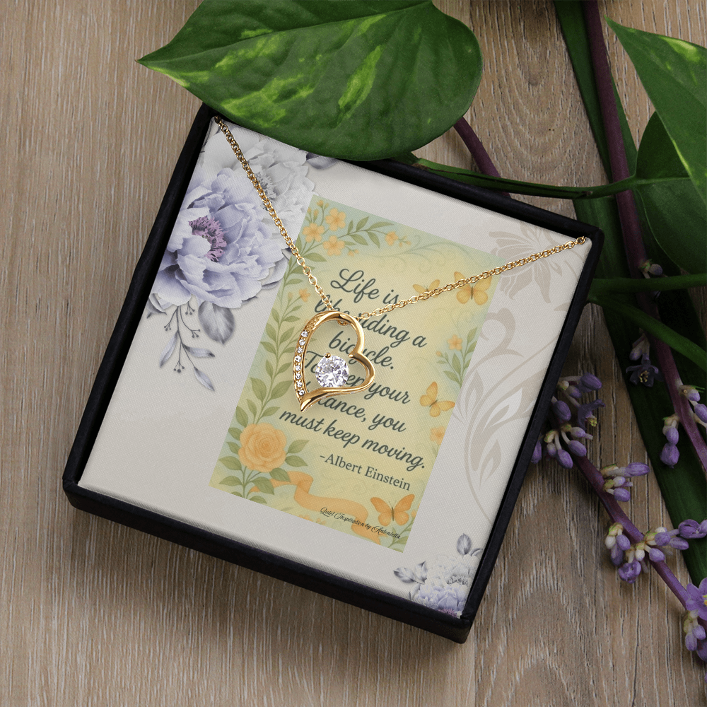 Inspirational Balance Necklace for Her – “Keep Moving Forward” Encouragement Gift for Women | Motivational Jewelry for Life Transitions