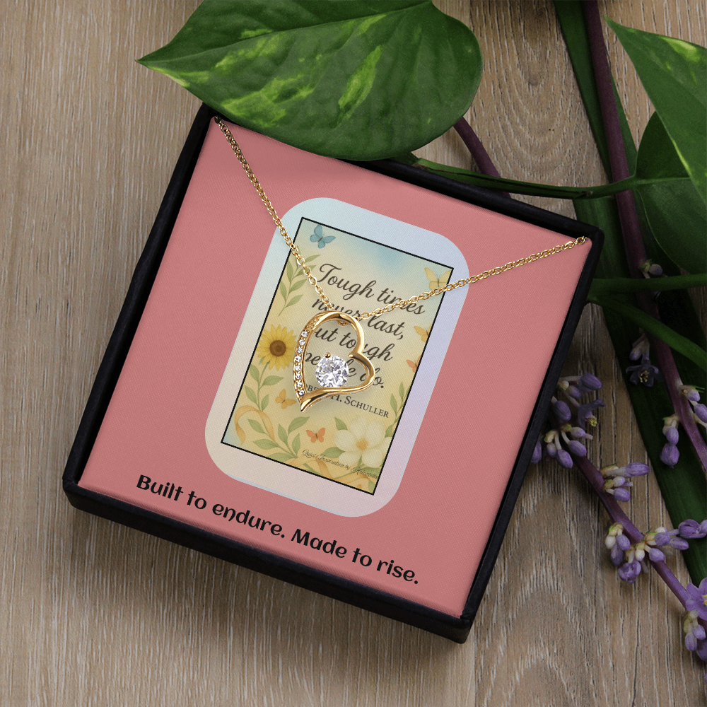 Motivational Strength Necklace for Women – Tough Times Never Last | Resilience Gift
