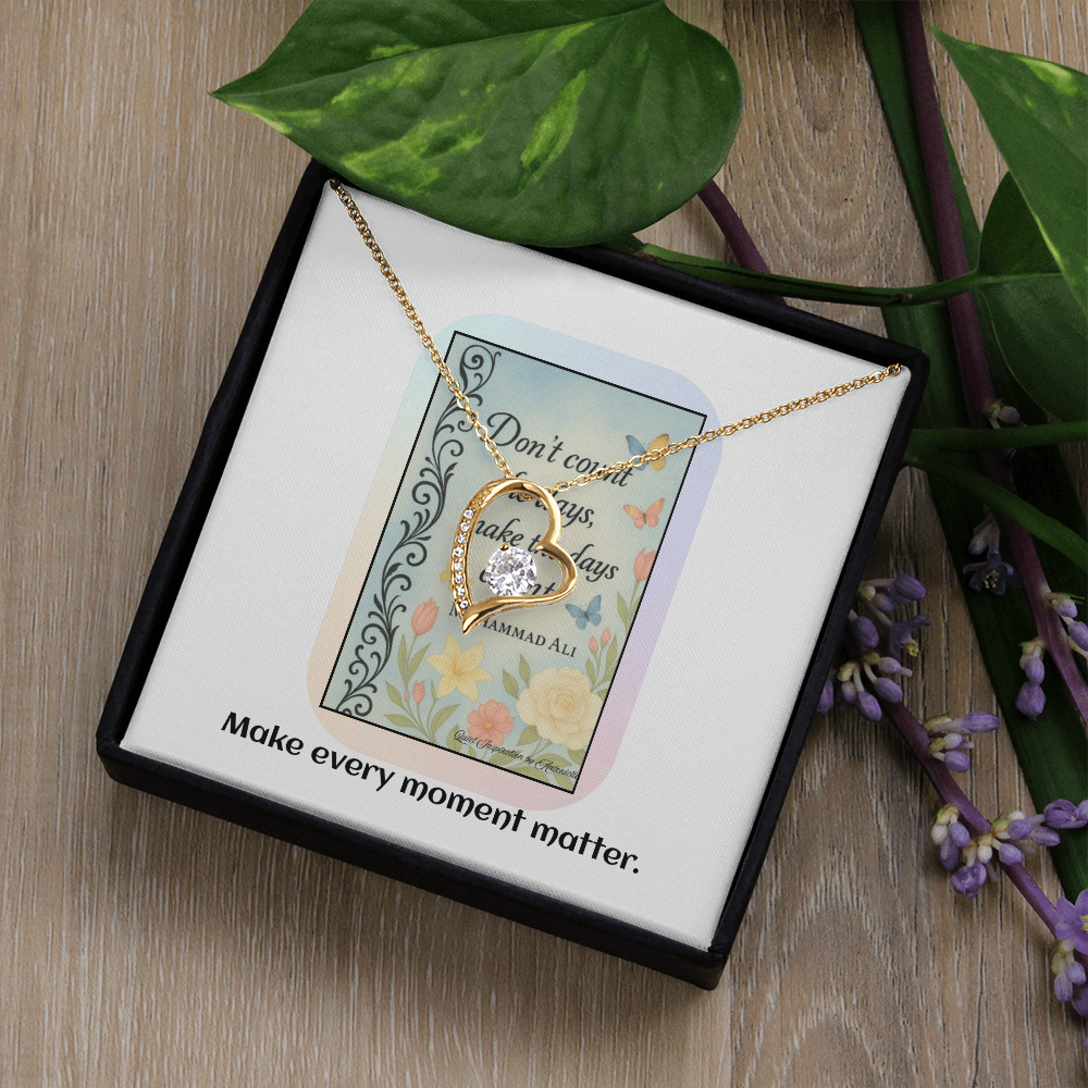 Inspirational Success Necklace – Don't Count the Days | Goal Setting & Motivation Gift for Her