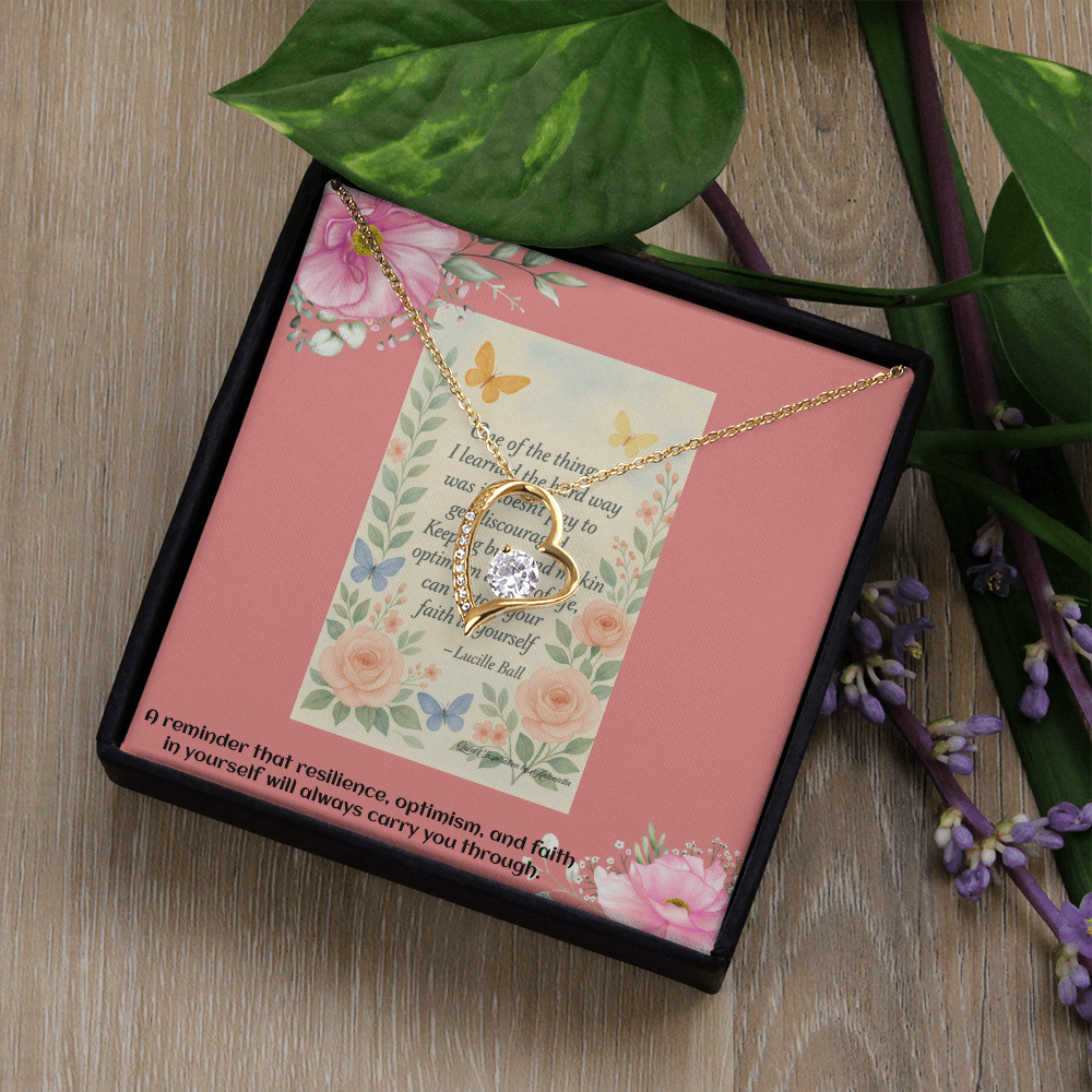 Encouragement Gift for Her – Inspirational Heart Necklace for Daughter, Wife, Sister or Best Friend