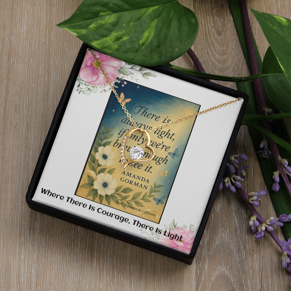 Inspirational Courage & Hope Necklace for Women – “There Is Always Light” Motivational Gift for Strength and Resilience