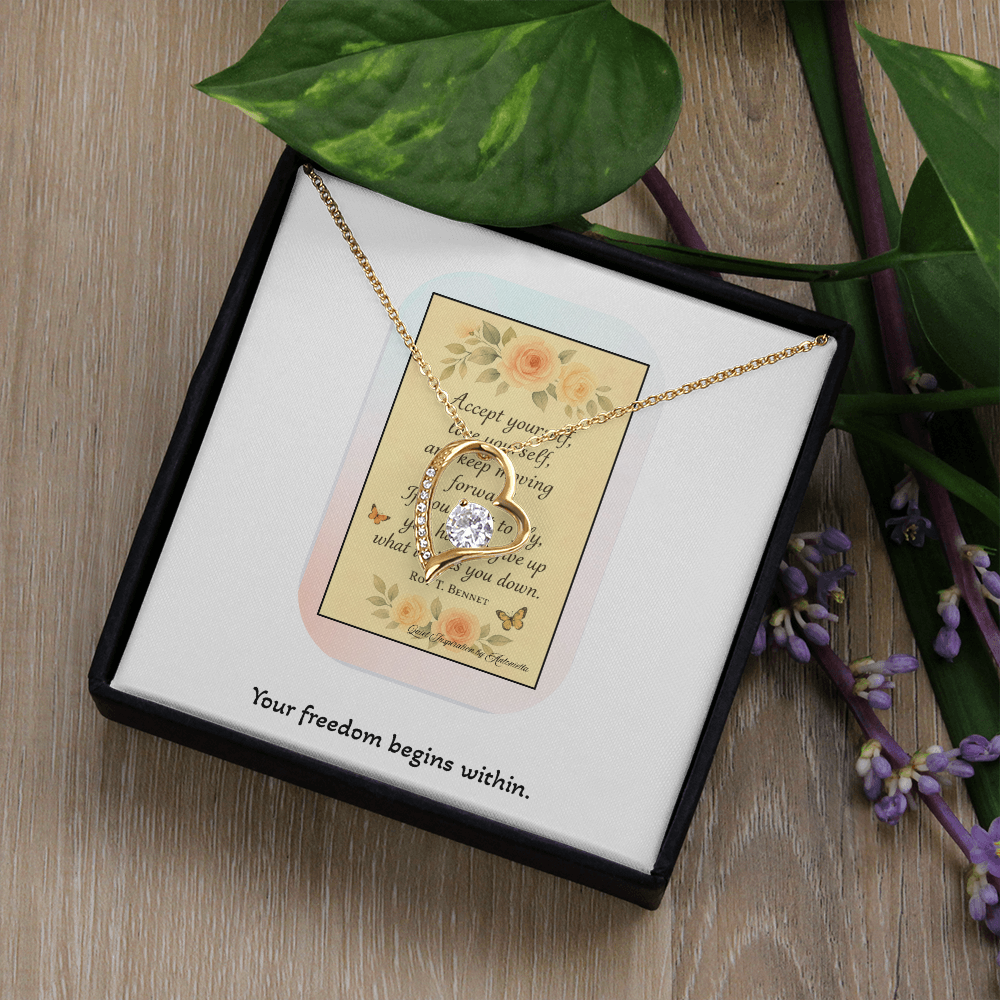 Motivational Gift for Women – Self Love & Letting Go Necklace for Healing, Personal Growth & New Beginnings