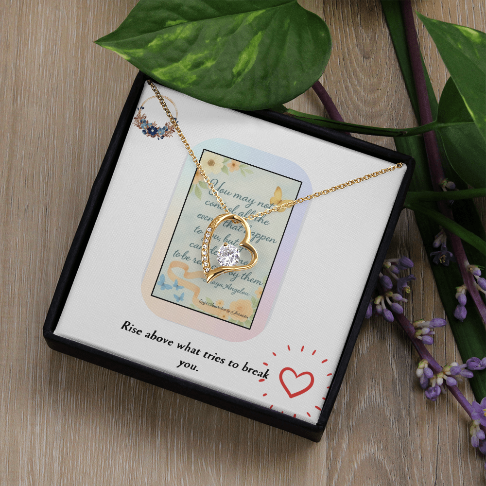 Maya Angelou Inspirational Quote Necklace – Encouragement Gift for Women | Strength, Resilience & Empowerment Jewelry