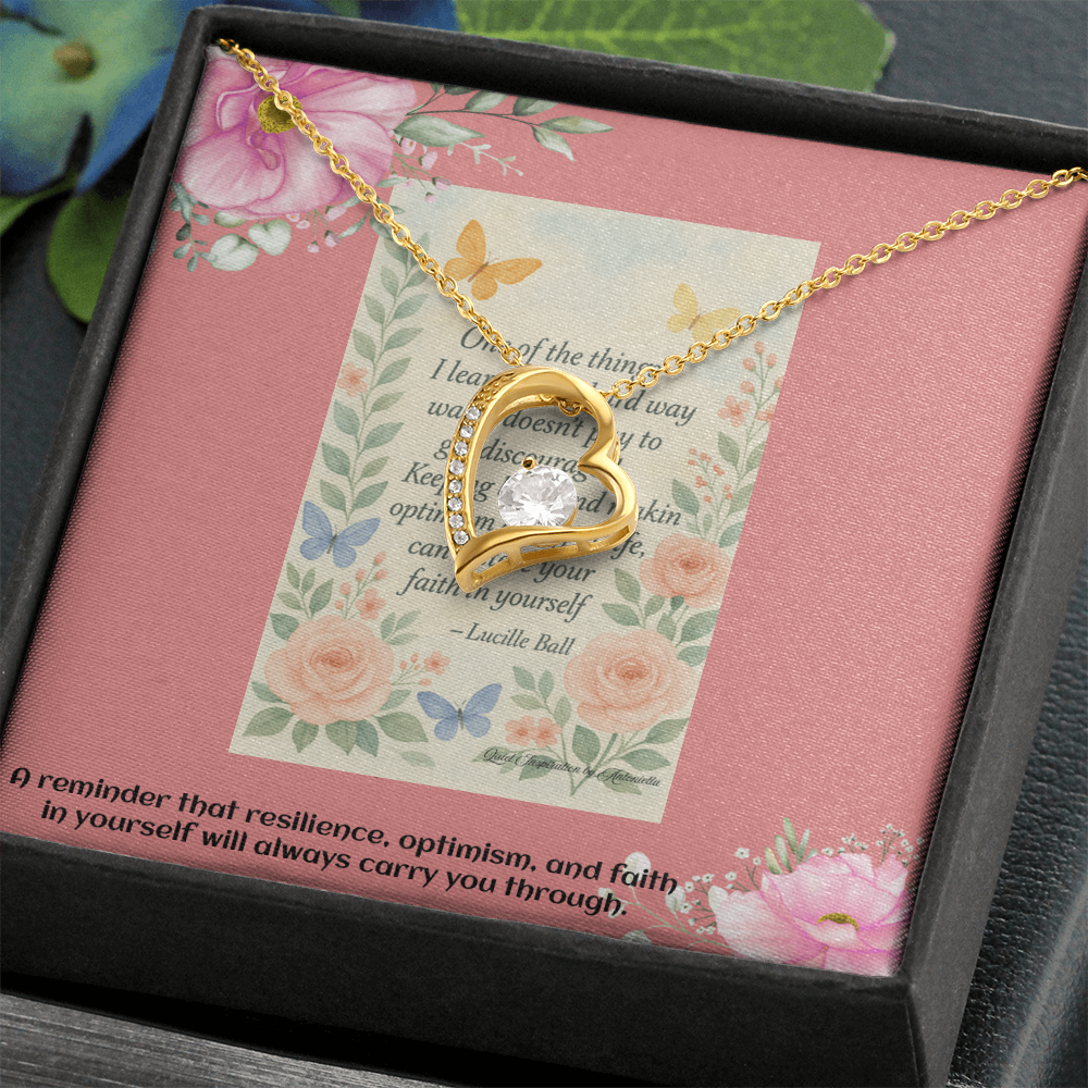 Encouragement Gift for Her – Inspirational Heart Necklace for Daughter, Wife, Sister or Best Friend