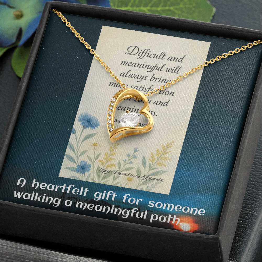 Inspirational Heart Pendant Necklace – Encouragement Gift for Women | Uplifting Jewelry for Difficult Times