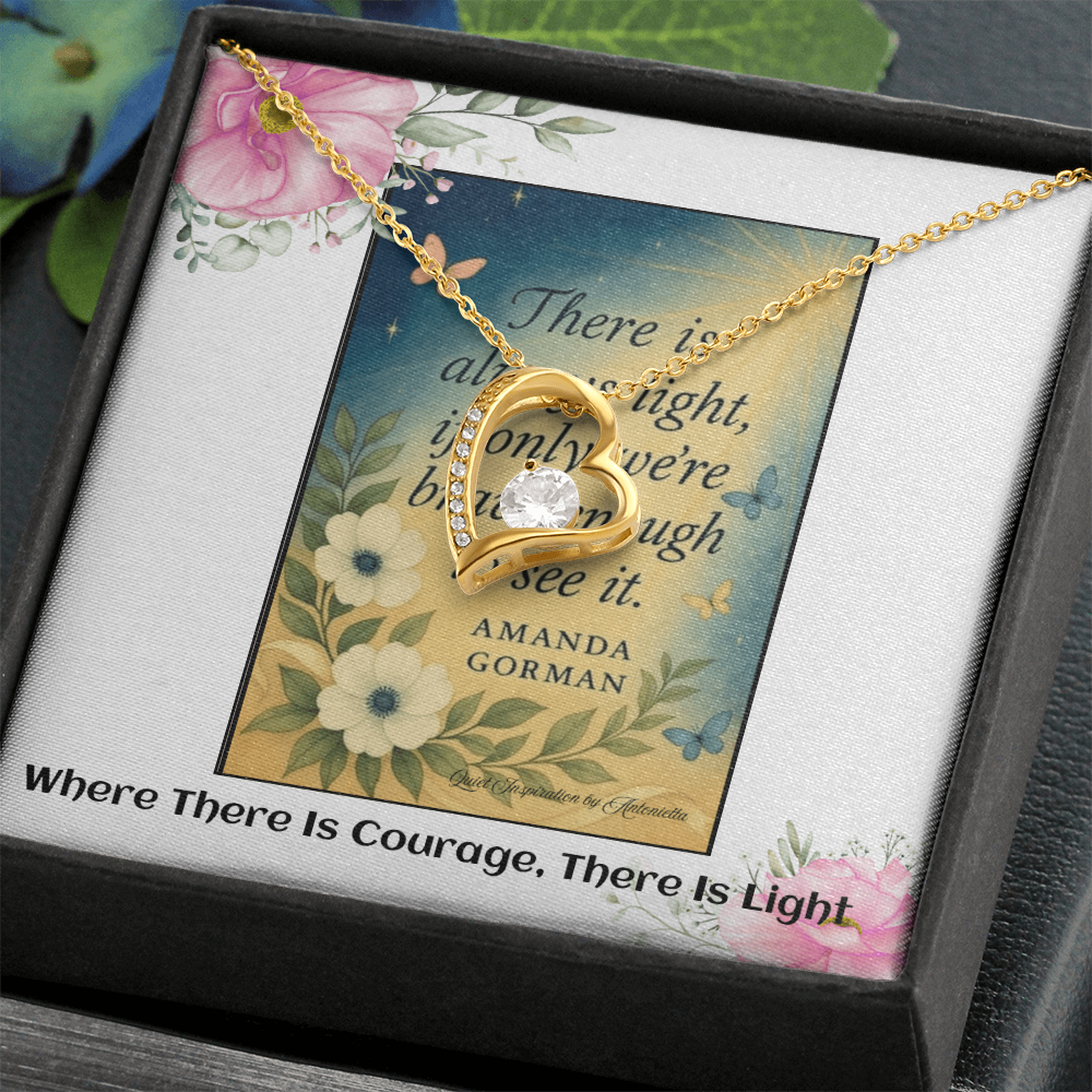 Inspirational Courage & Hope Necklace for Women – “There Is Always Light” Motivational Gift for Strength and Resilience