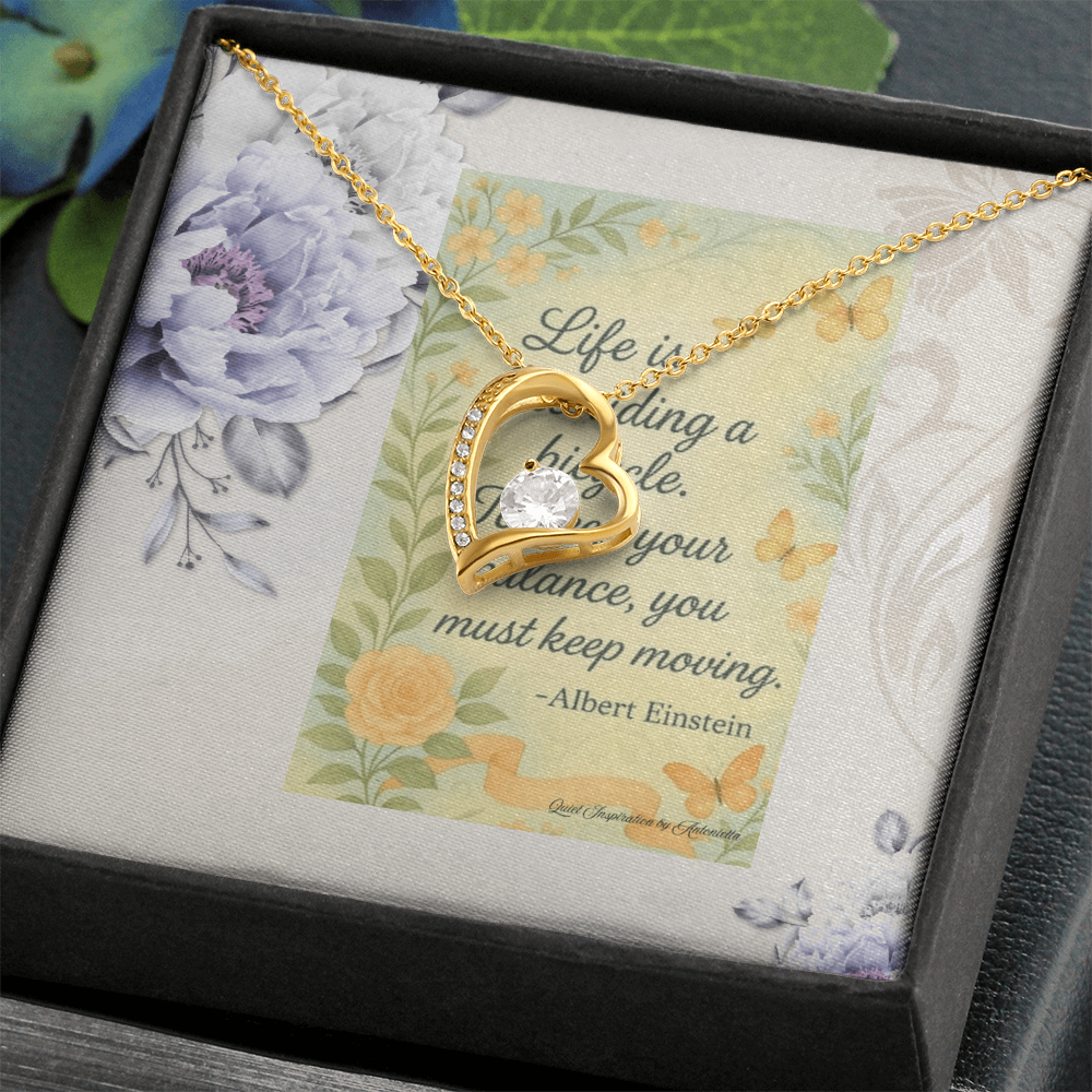 Inspirational Balance Necklace for Her – “Keep Moving Forward” Encouragement Gift for Women | Motivational Jewelry for Life Transitions