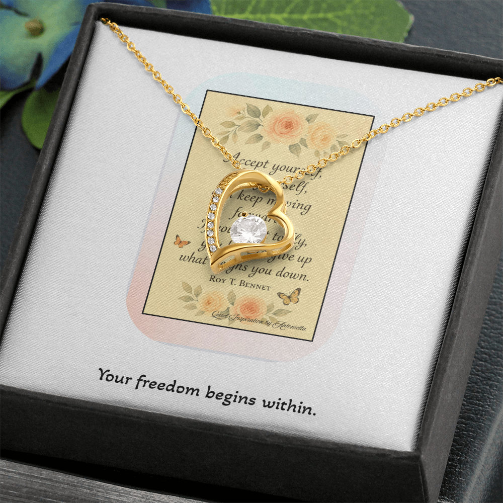 Motivational Gift for Women – Self Love & Letting Go Necklace for Healing, Personal Growth & New Beginnings