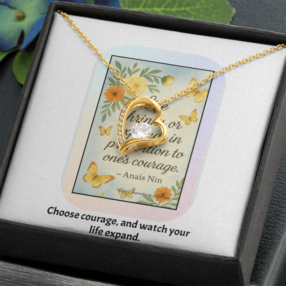 Encouragement Gift for Her – Courage Necklace for New Chapter, Graduation, Career Change or Fresh Start