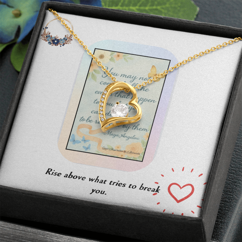 Maya Angelou Inspirational Quote Necklace – Encouragement Gift for Women | Strength, Resilience & Empowerment Jewelry