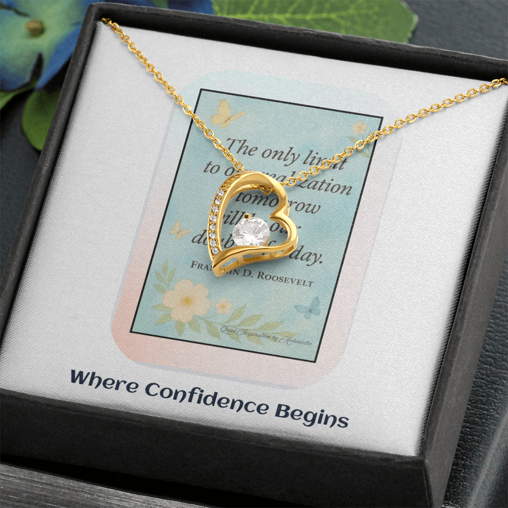 Inspirational Motivation Necklace for Women – Overcome Self-Doubt & Believe in Your Future – Encouragement Gift for Strength and Success