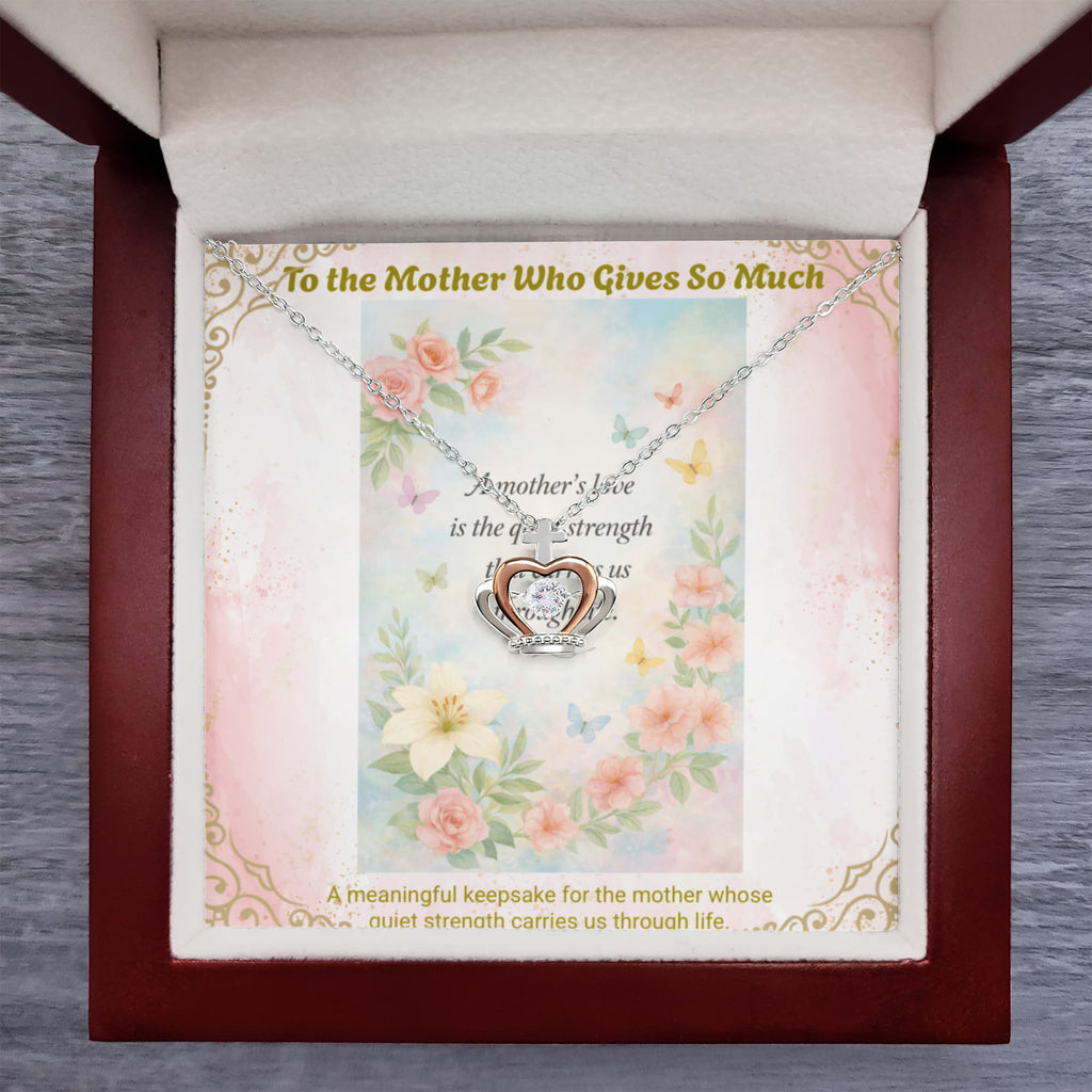 Gift for Mom Crown Pendant Necklace – Meaningful Mother's Love Jewelry Keepsake