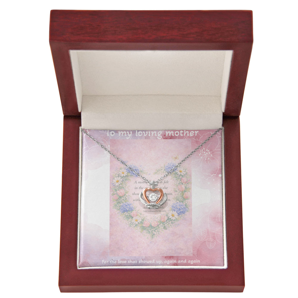 Mother's Love Crown Pendant Necklace Gift for Mom | Meaningful Mother Daughter Jewelry Keepsake