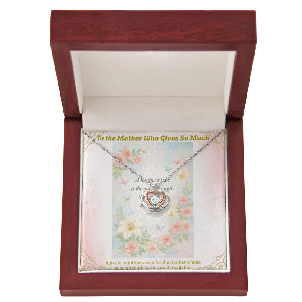 Gift for Mom Crown Pendant Necklace – Meaningful Mother's Love Jewelry Keepsake