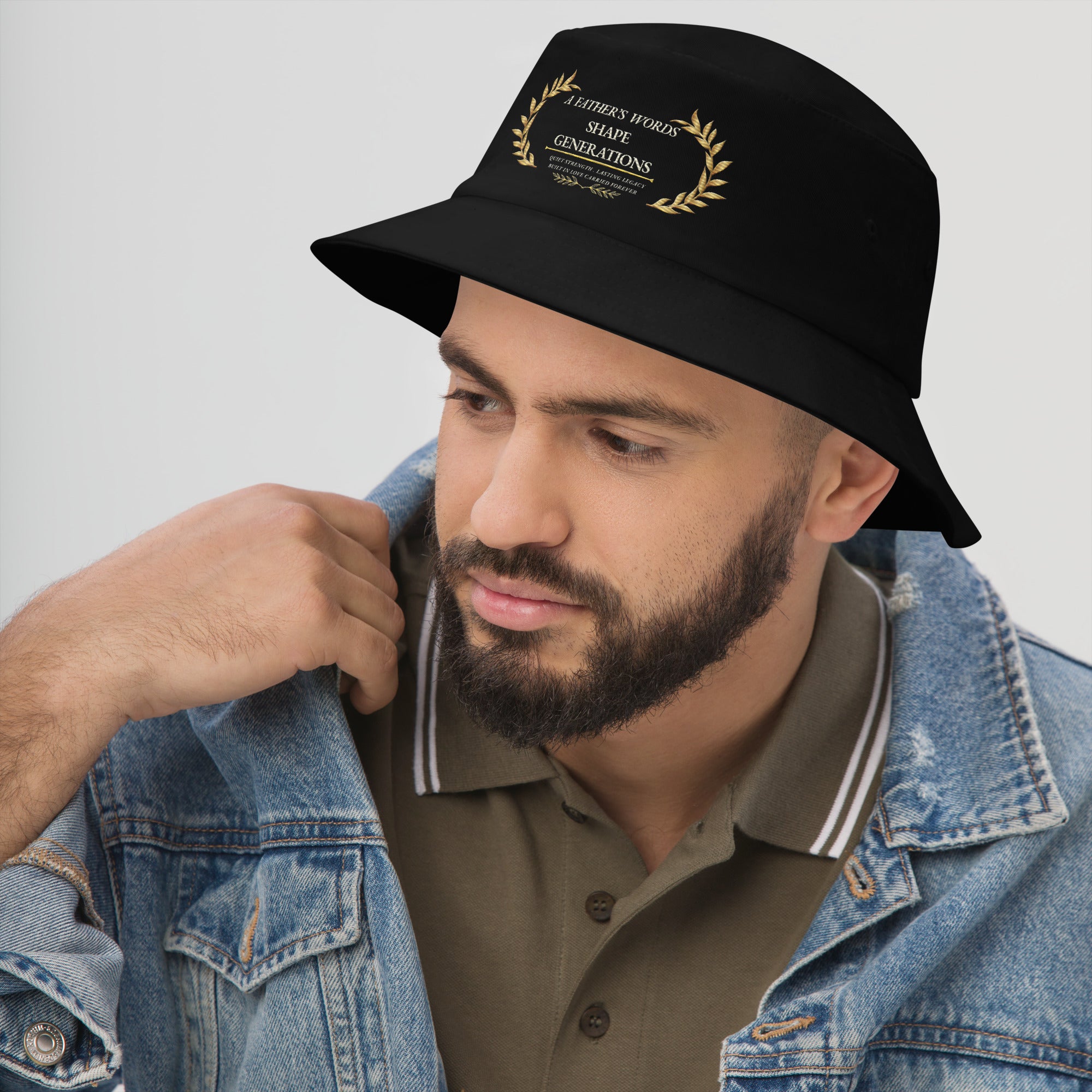 A Father’s Words Shape Generations Hoodie – Inspirational Dad & Fatherhood Bucket Hat