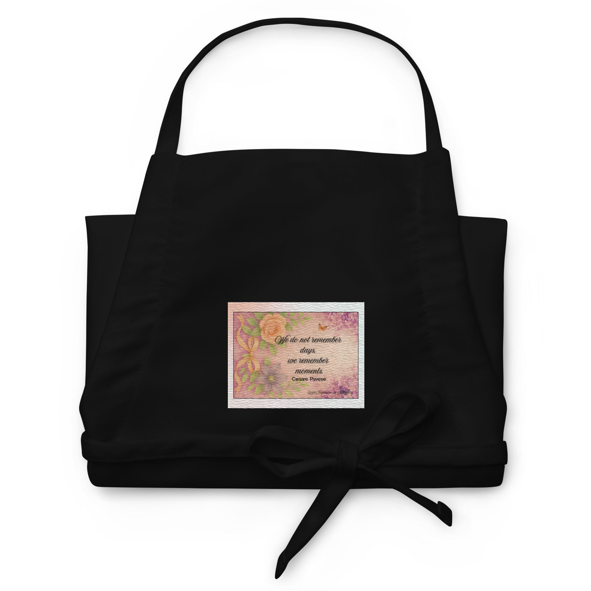Cesare Pavese, “ We do not remember days…” Embroidered Apron