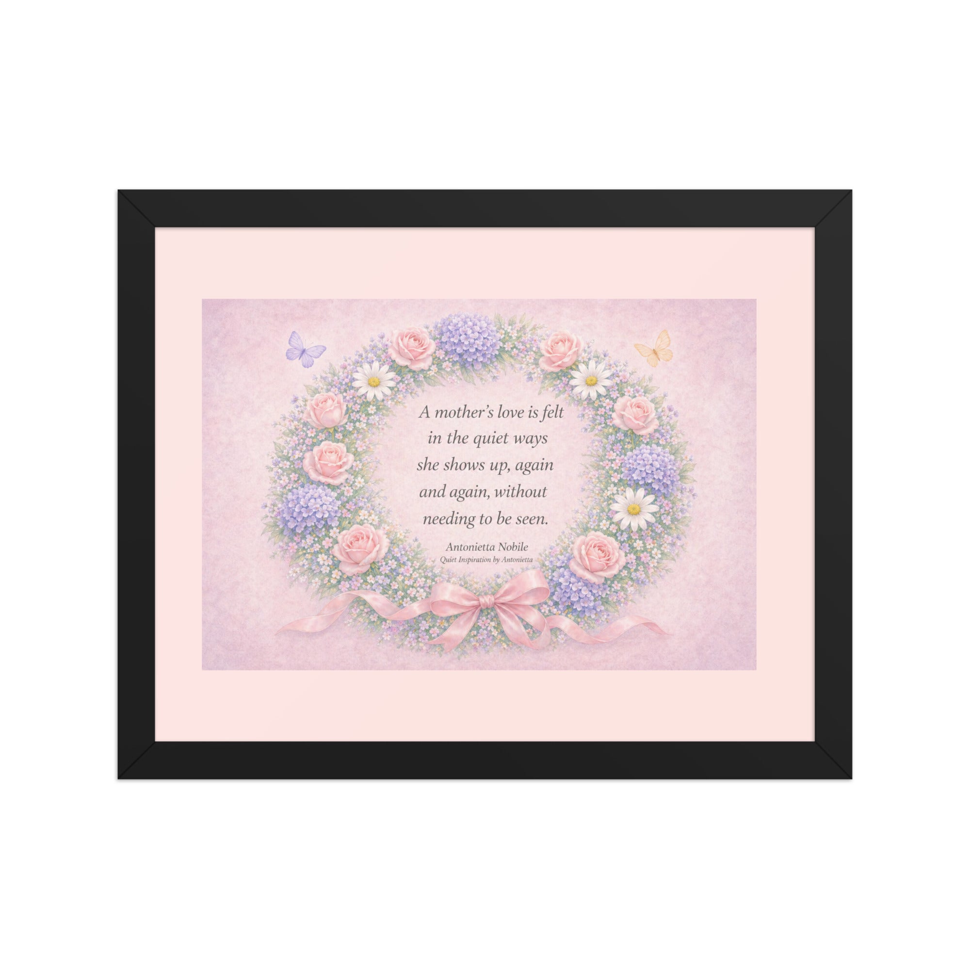 Mother’s Love Wall Art – Pink Floral Print, Gift for Mom, Mother’s Day Decor