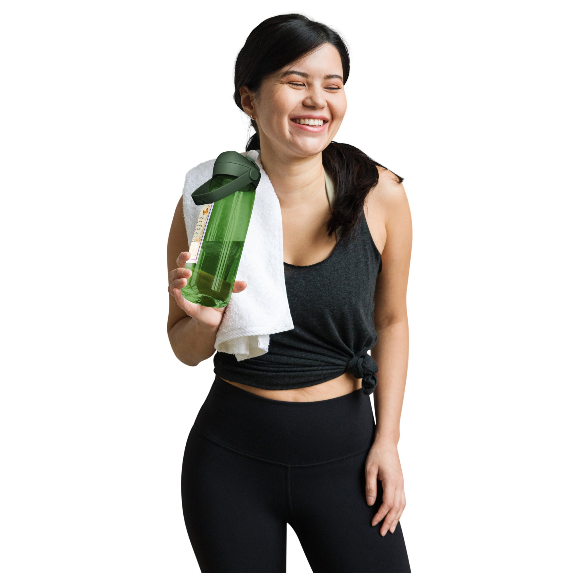 Lao Tzu, “ Kindness in words…” Flip straw water bottle