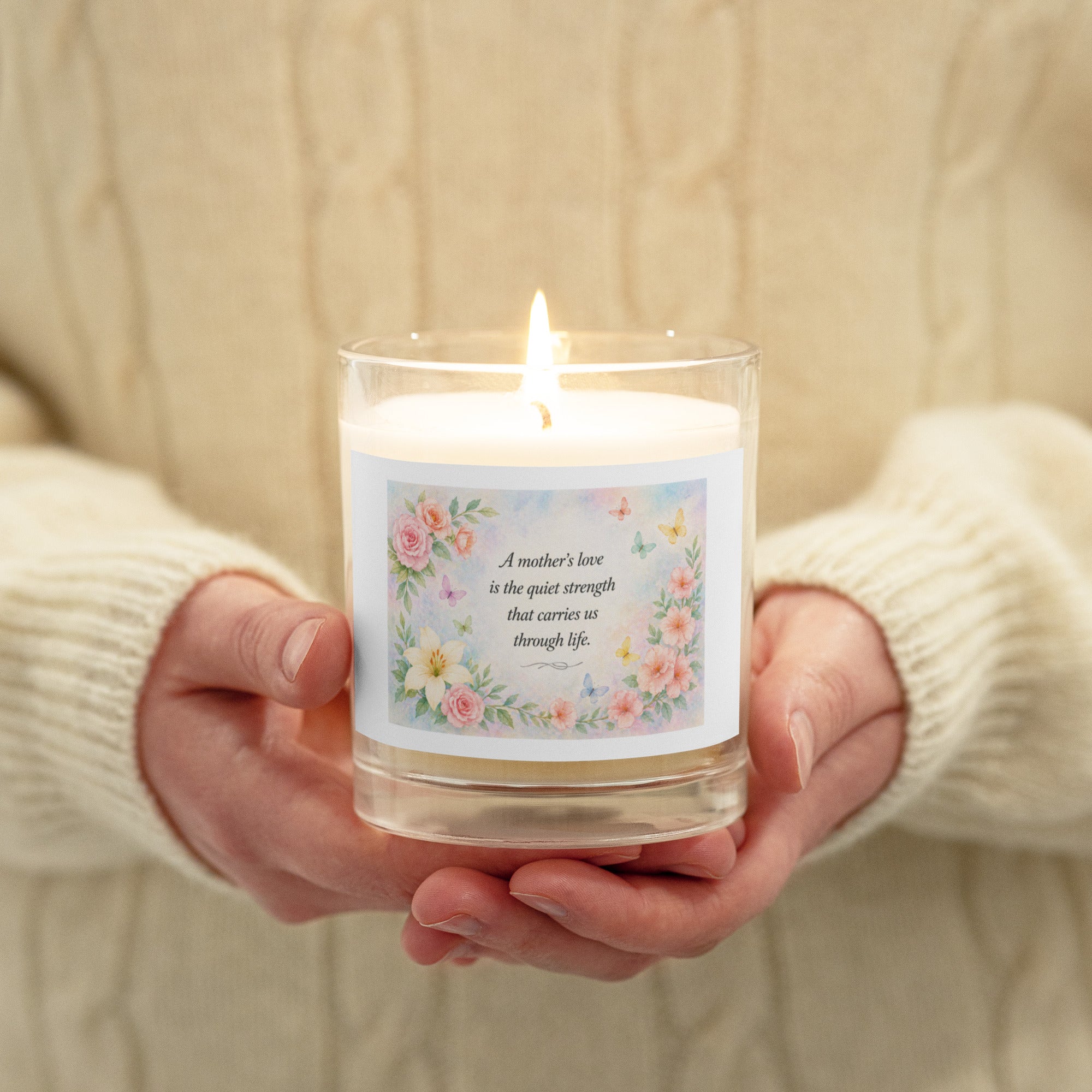 Perfect Gift for Mother’s Day – Floral Candle with Meaningful Quote