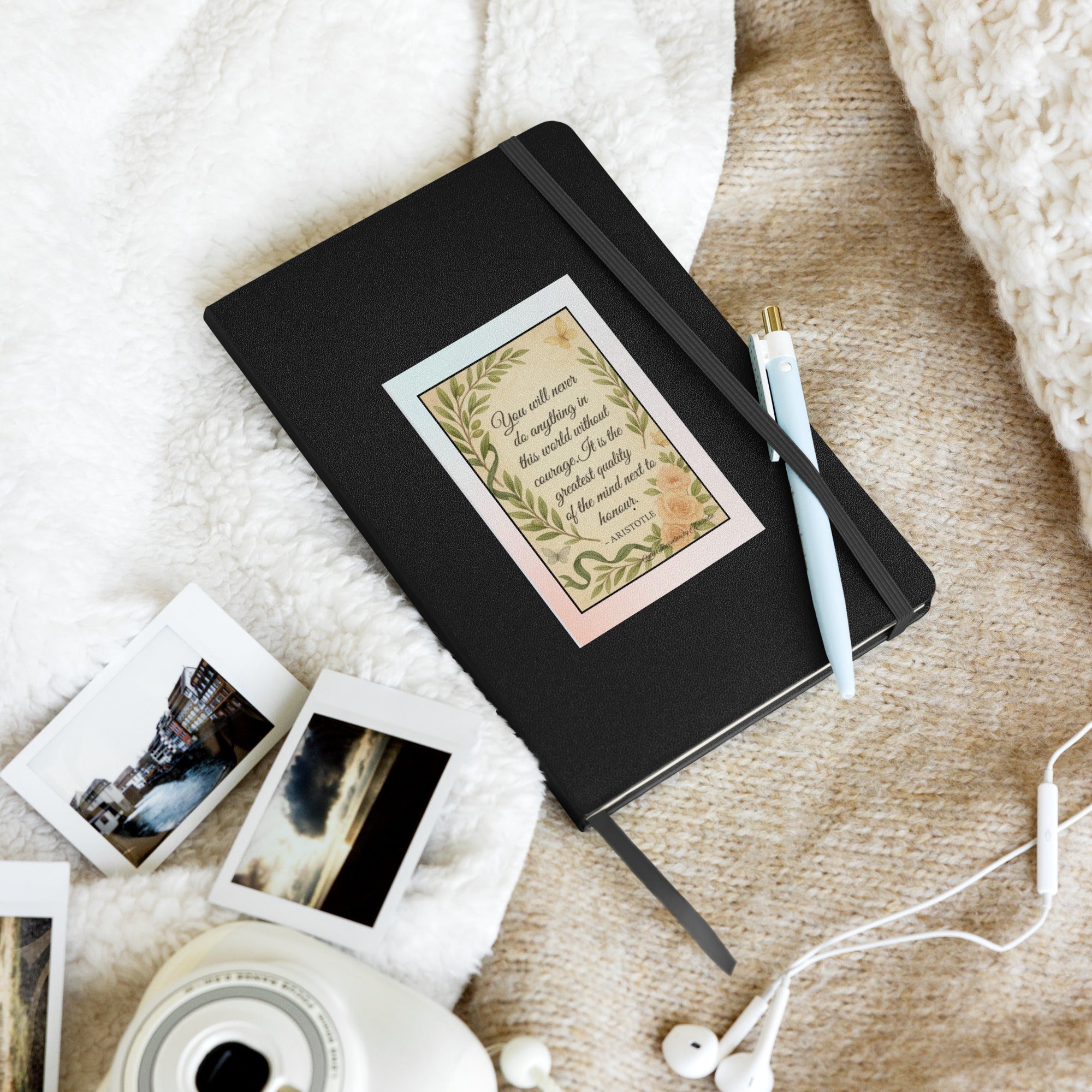 Aristotle, “  You will never do anything…”Hardcover bound notebook