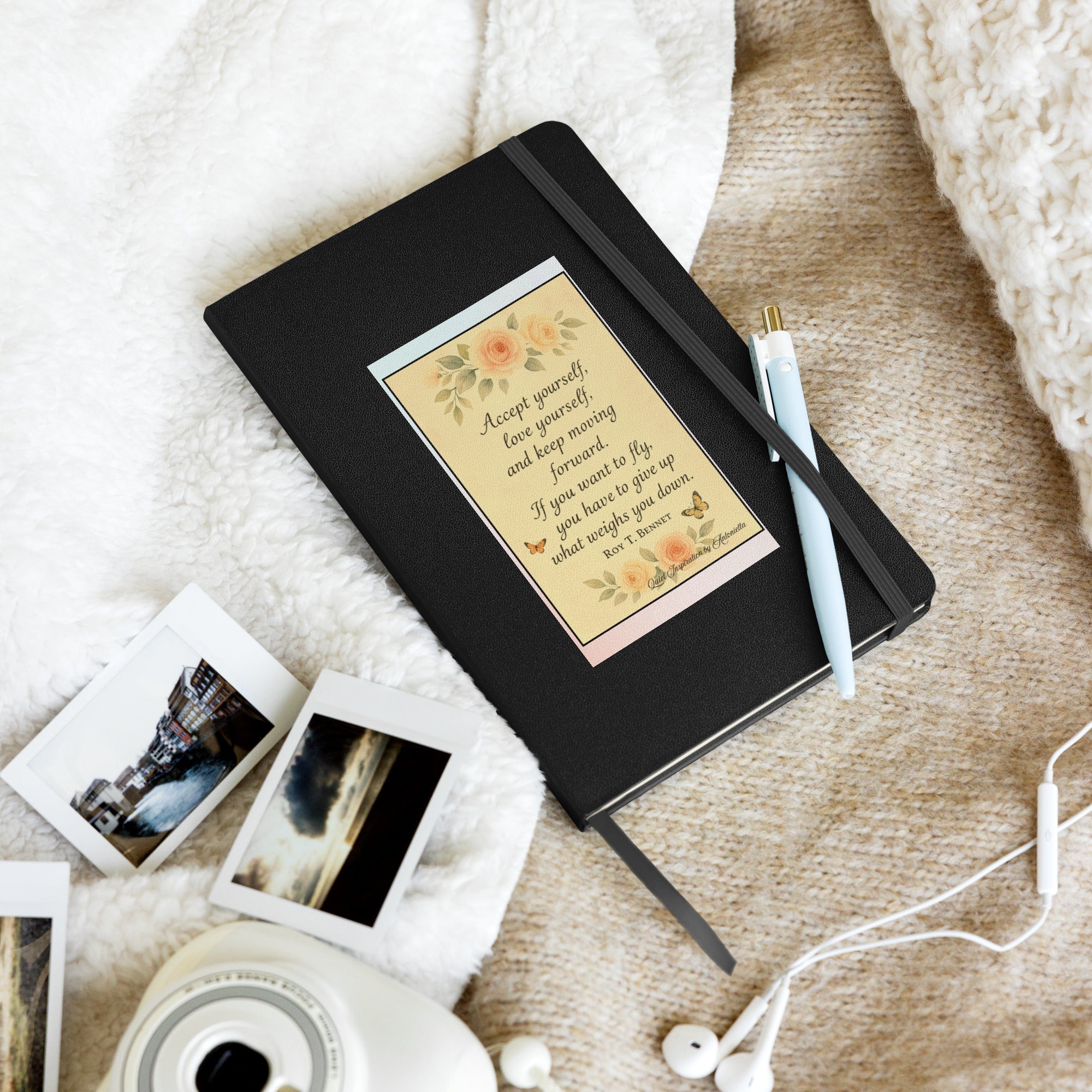 Roy T. Bennett, “Accept yourself…”.Hardcover bound notebook