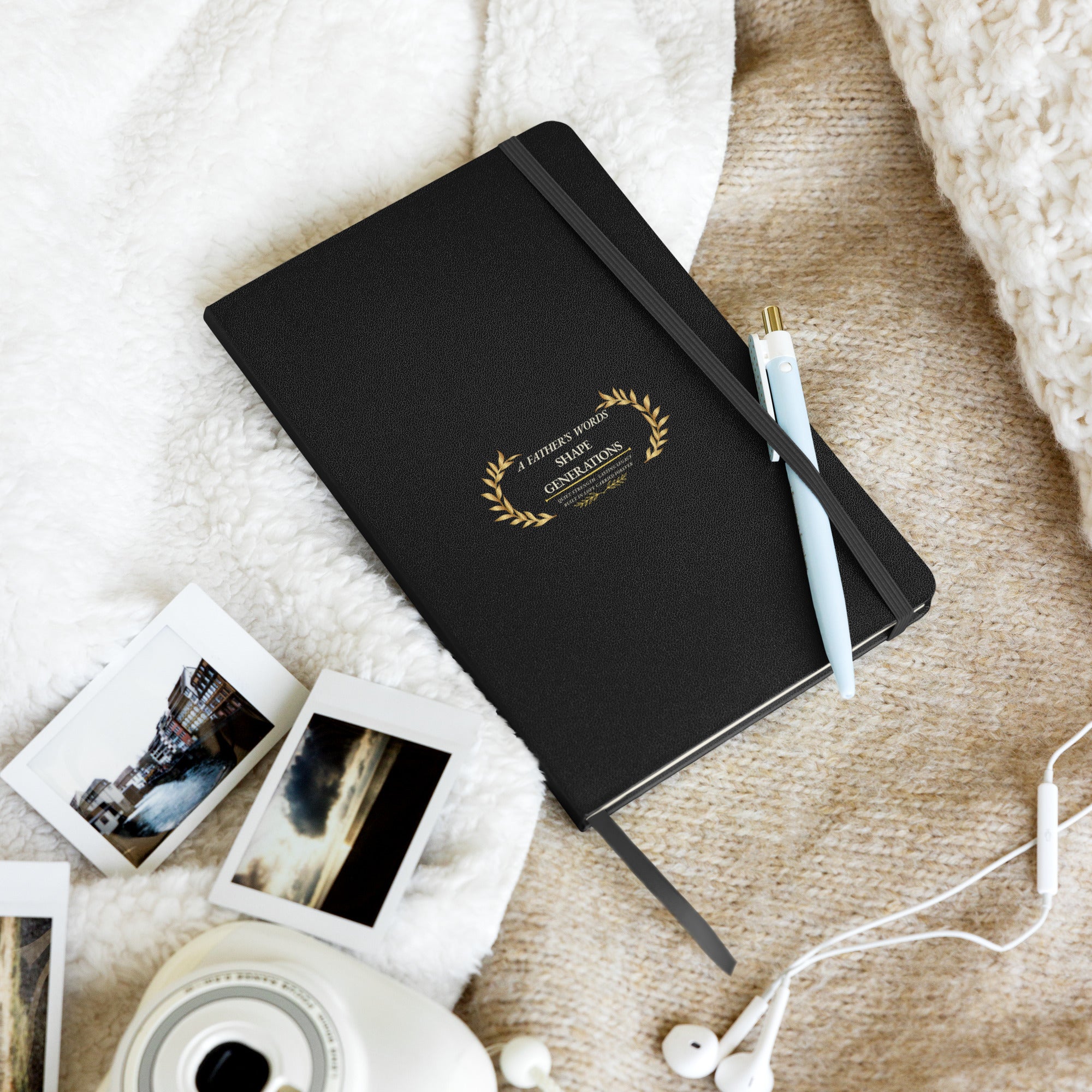 A Father’s Words Shape Generations Hardcover Journal Gift for Dad Grandpa Father Notebook