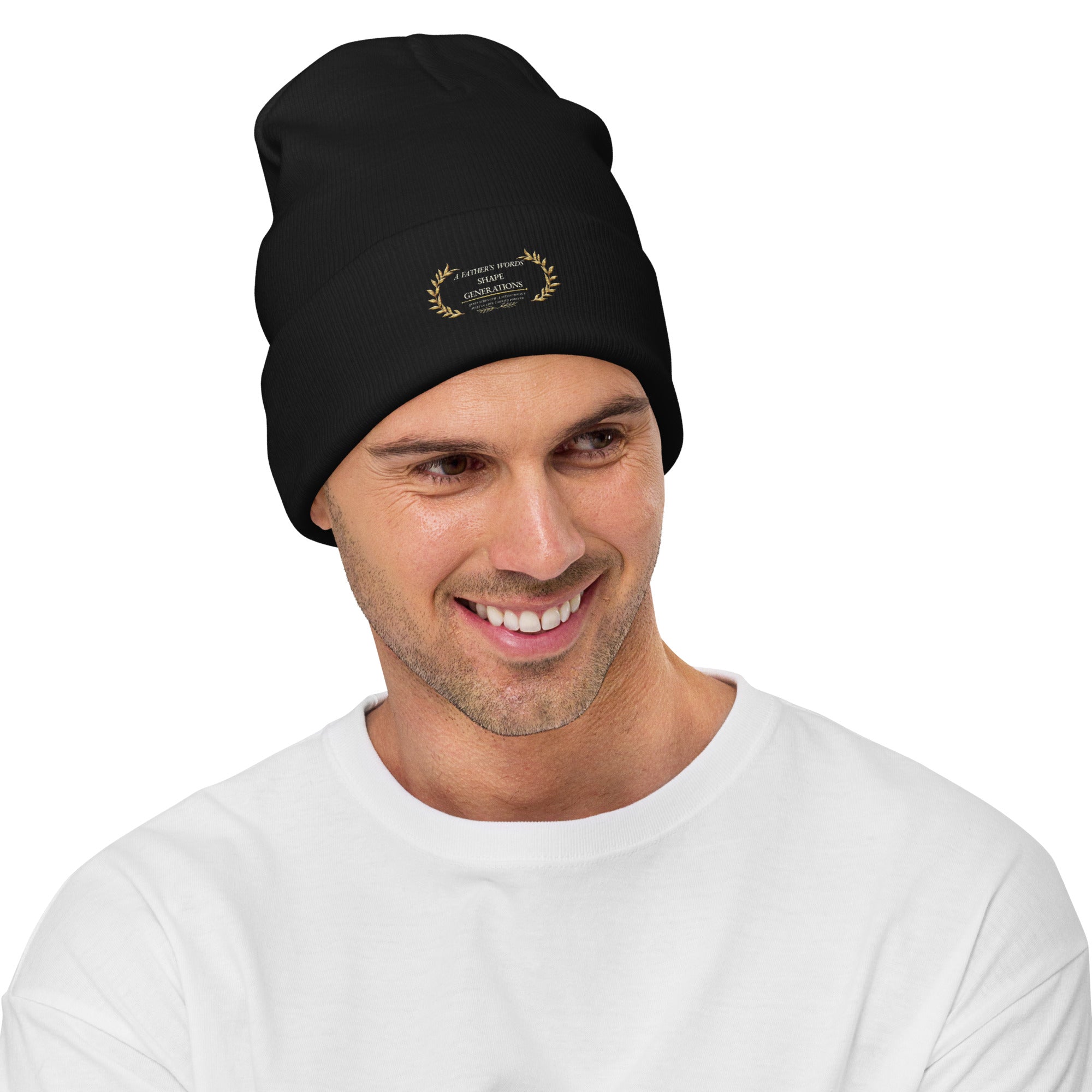 A Father’s Words Shape Generations Mug – Inspirational Dad  Embroidered Beanie