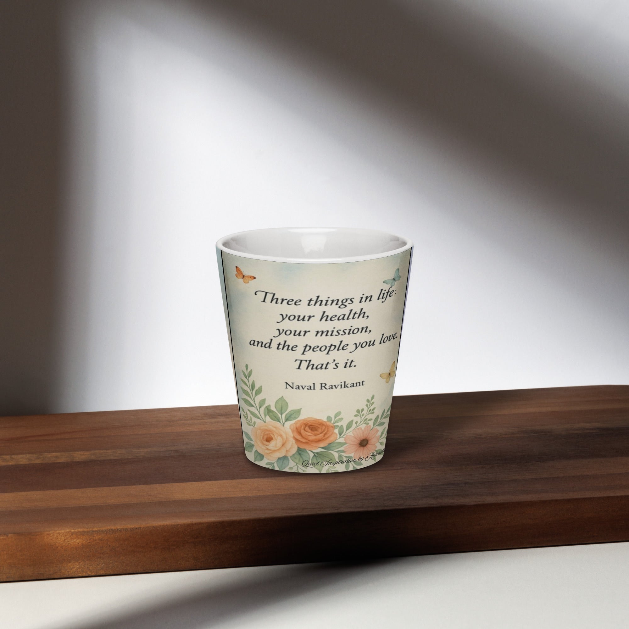 Naval Ravikant, “ three things in life…”Latte mug
