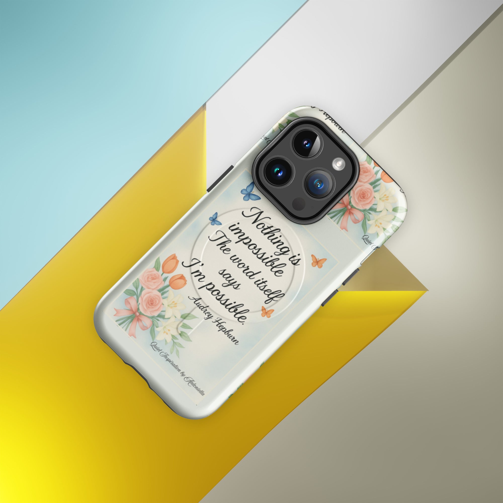 Inspirational quotes, “ Nothing is impossible..”MagSafe® tough case for iPhone®14 Pro