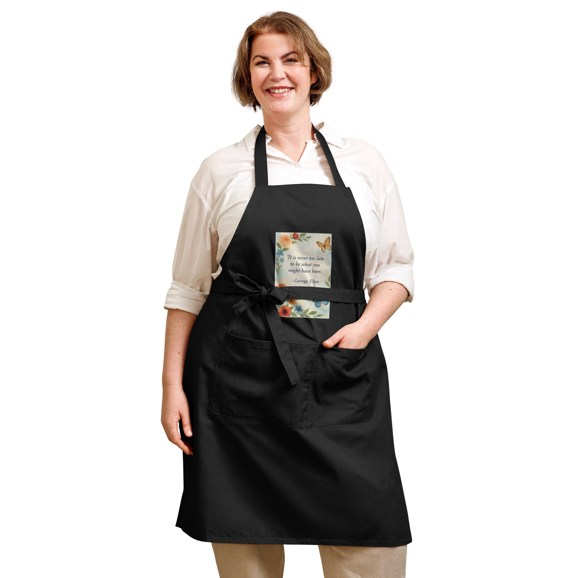 Inspirational Floral Apron for Cooking, Baking & Creative Living