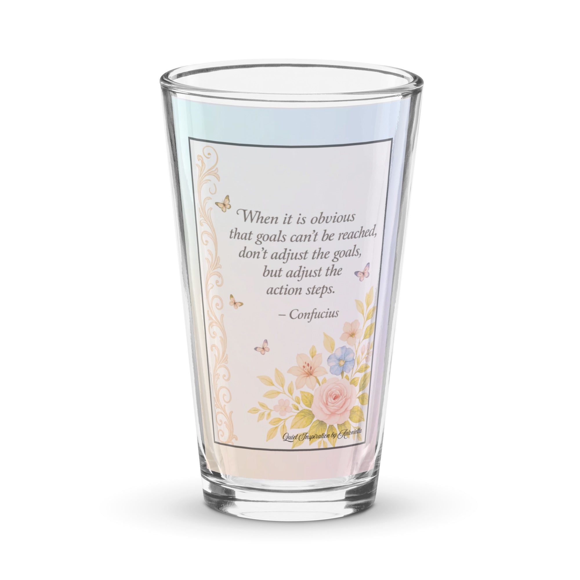 Confucius, “ When it is Obvious…” Shaker pint glass