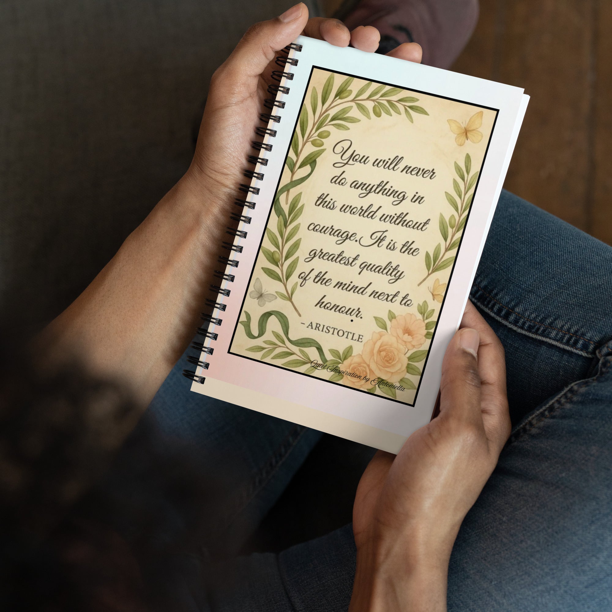Aristotle “ You will never do anything…”Spiral notebook