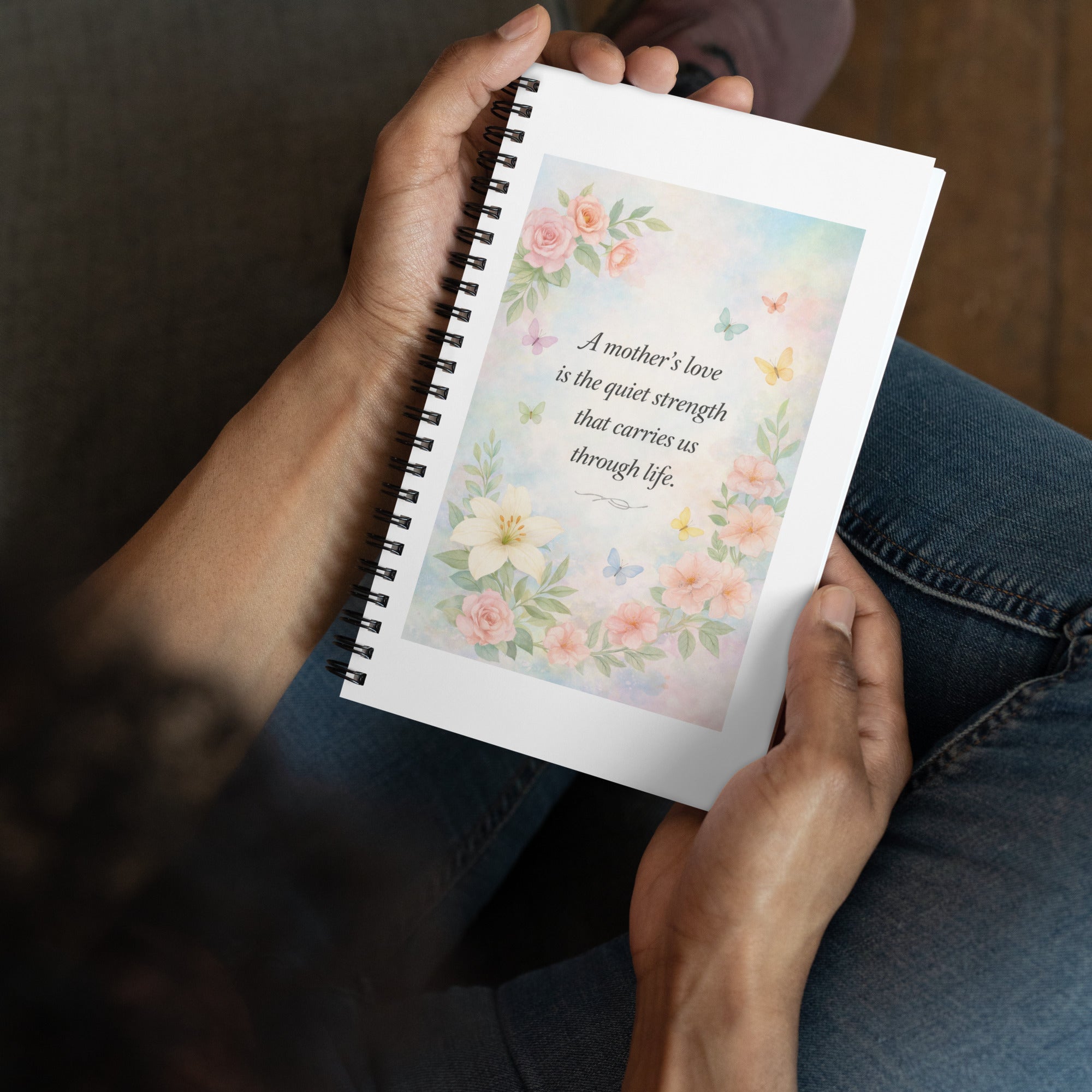 Mother’s Day Spiral Notebook for Mom – Inspirational Floral Journal Gift