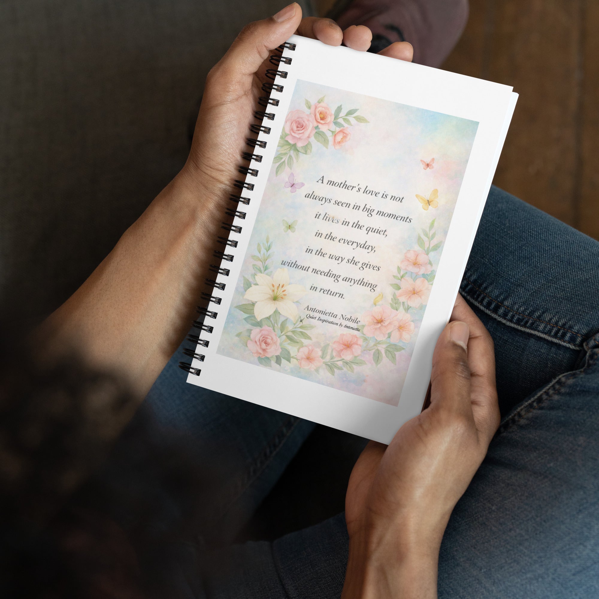 Spiral Notebook for Mom – Floral Inspirational Journal, Gift Idea