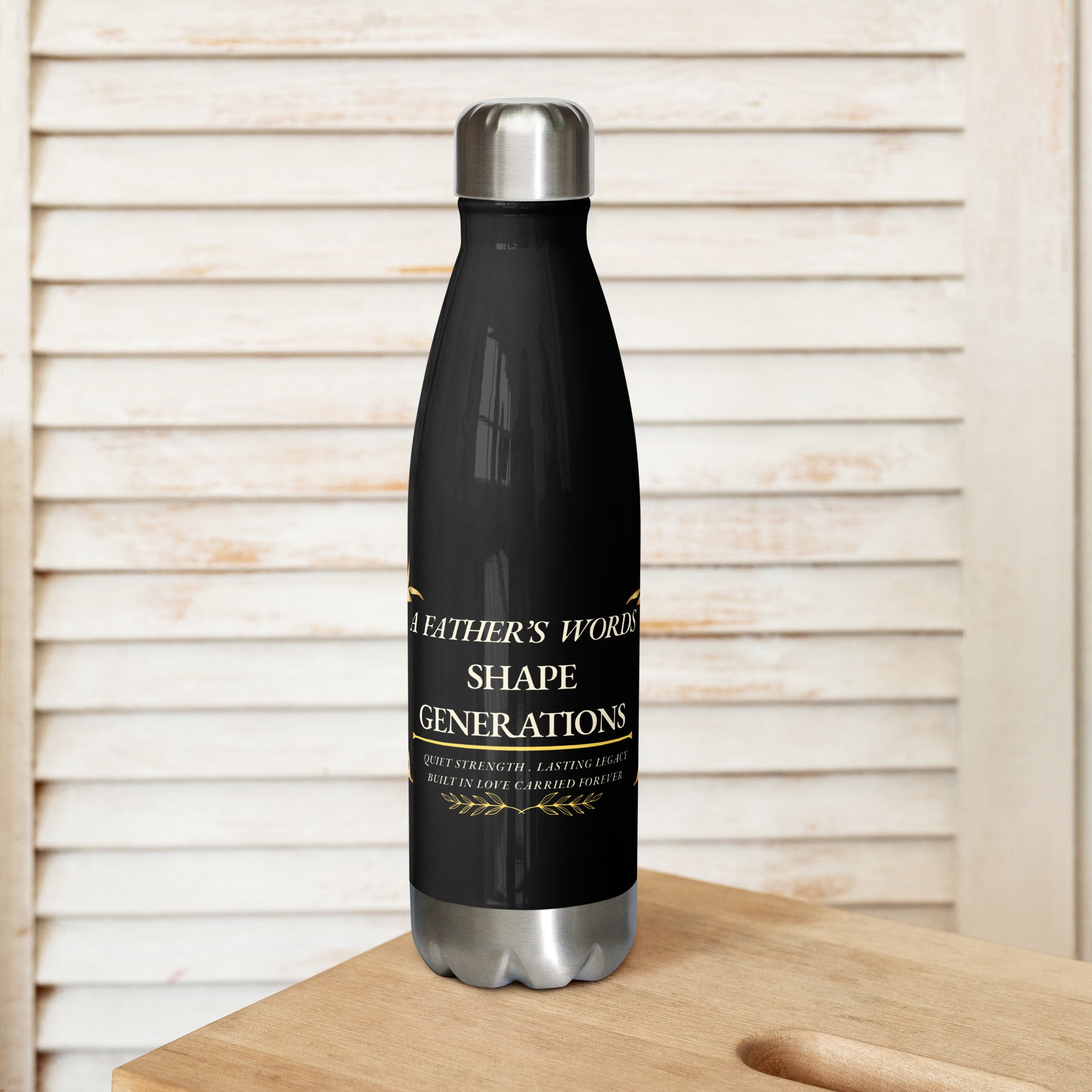 A Father’s Words Shape Generations Water Bottle Gift for Dad Grandpa Insulated Tumbler