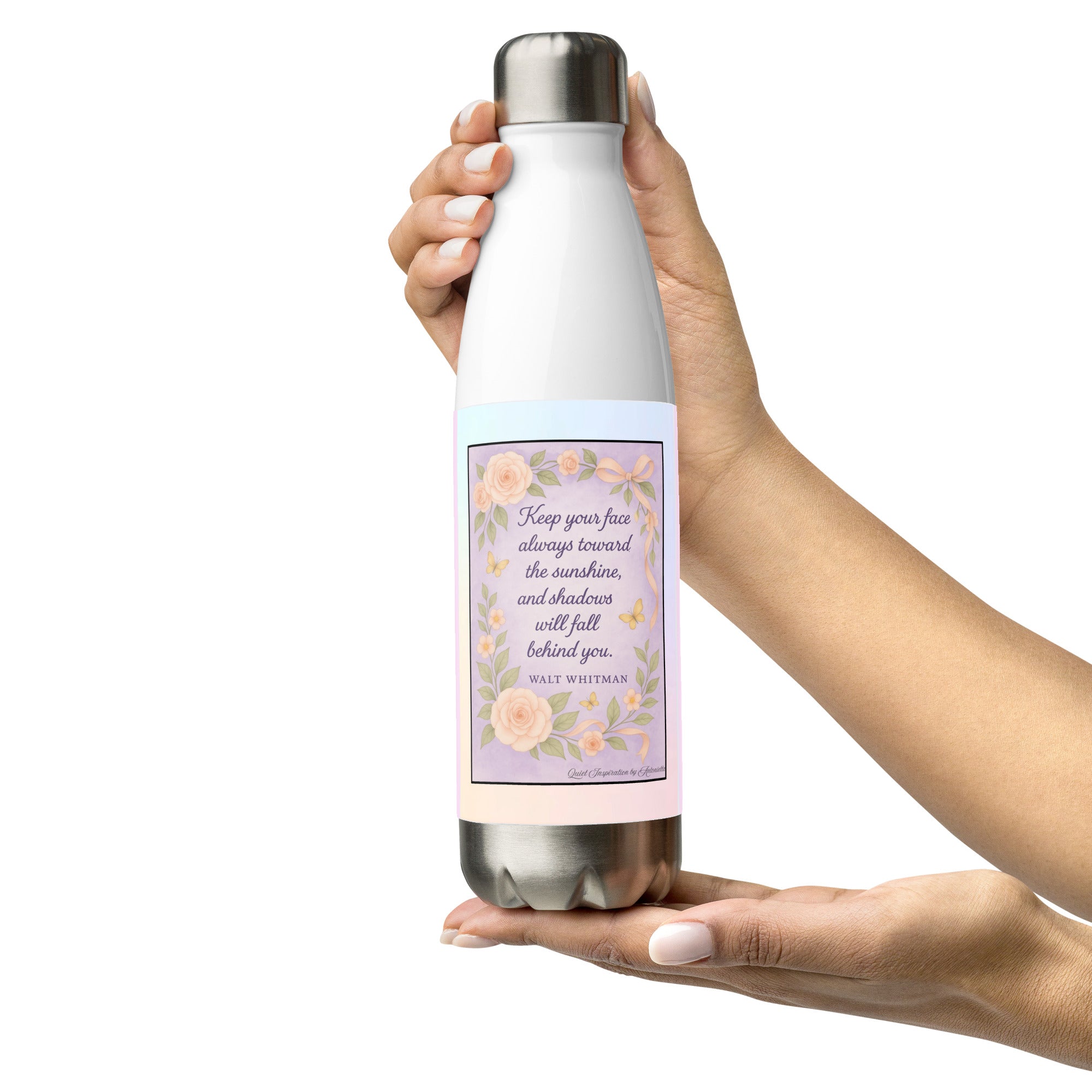 Walt Whtiman, “ Keep Your Face…” Stainles steel water bottle