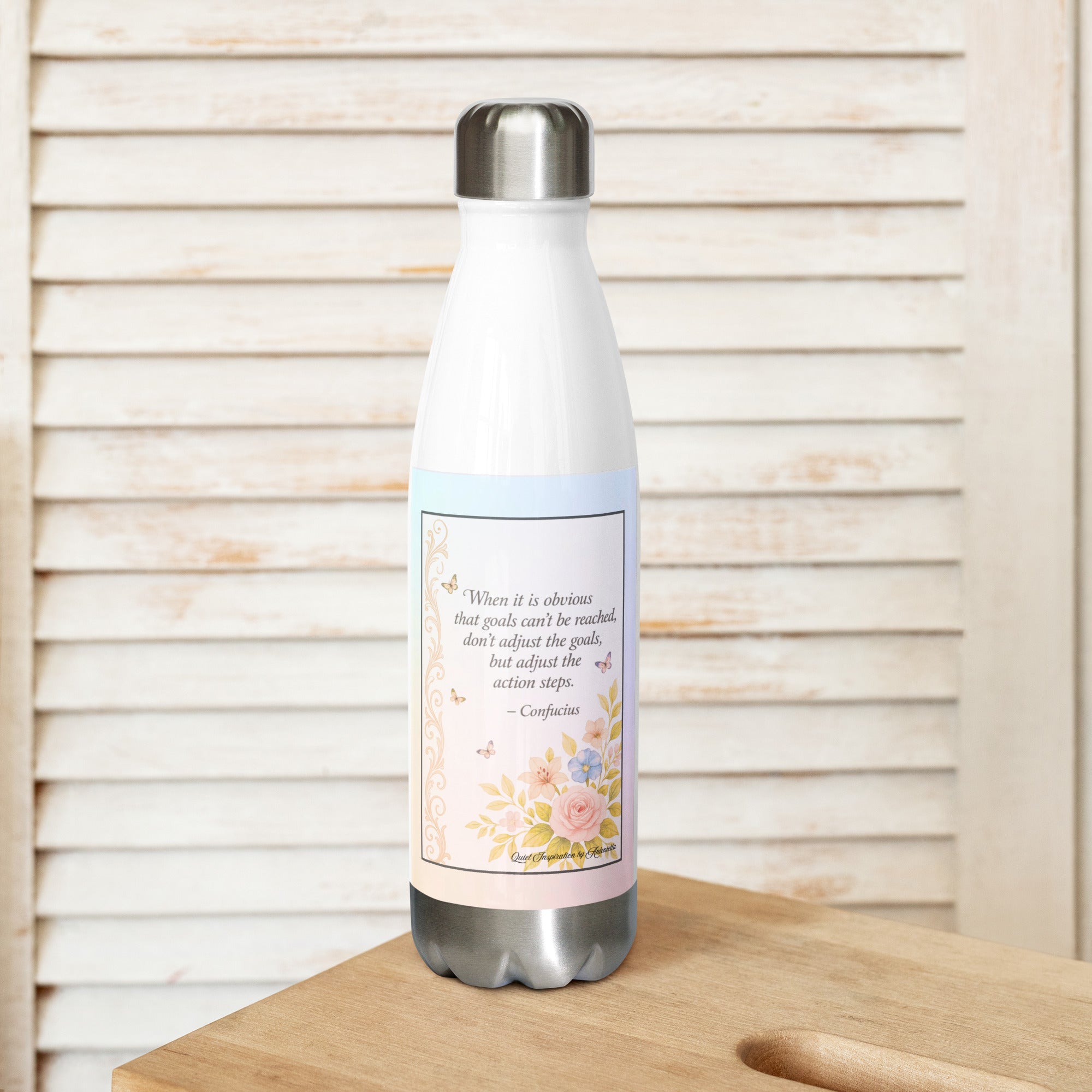 Confucius, “ When it is obvious…” Stainless steel water bottle