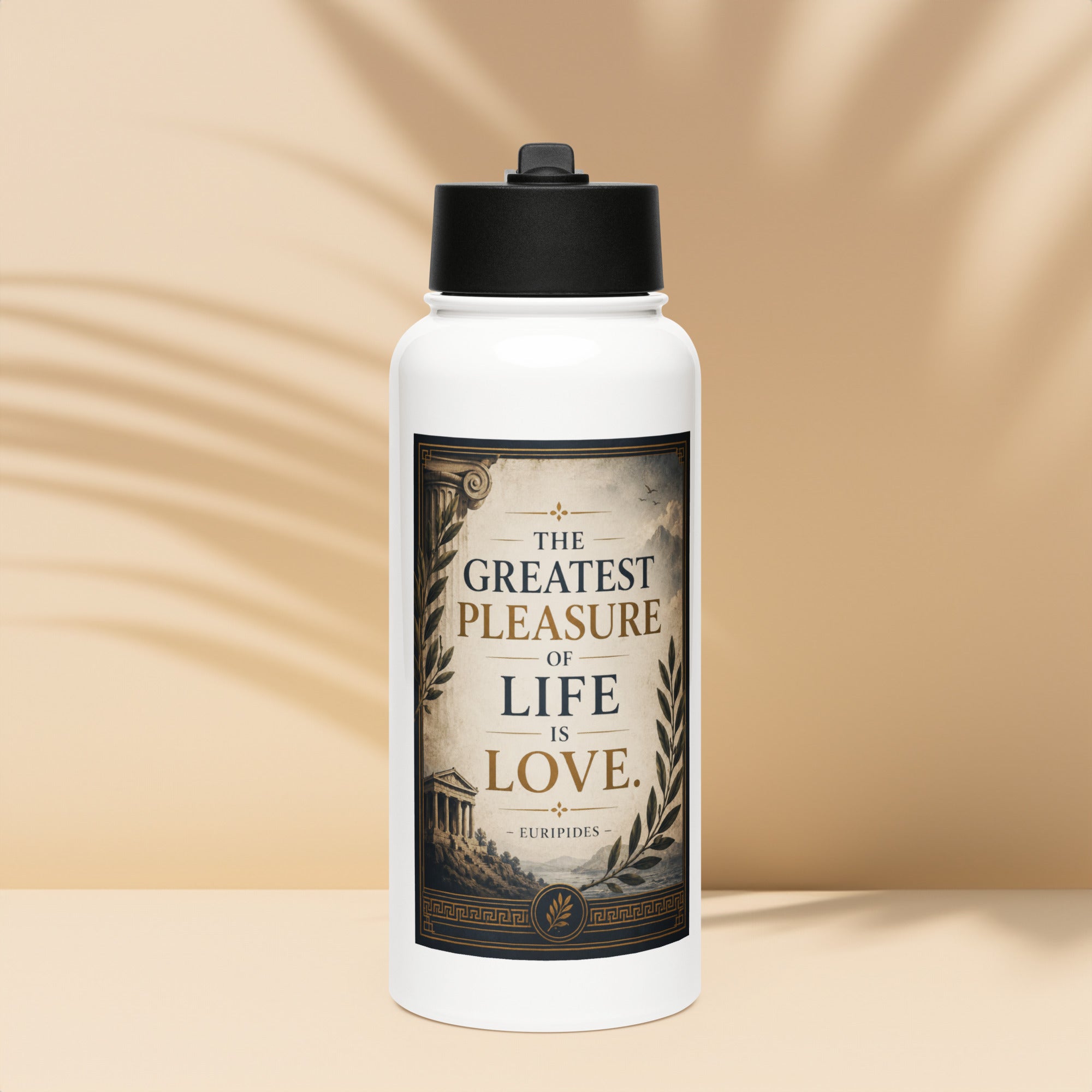 Father’s Day Water Bottle for Dad | Euripides Love Quote Stainless Steel Tumbler Gift