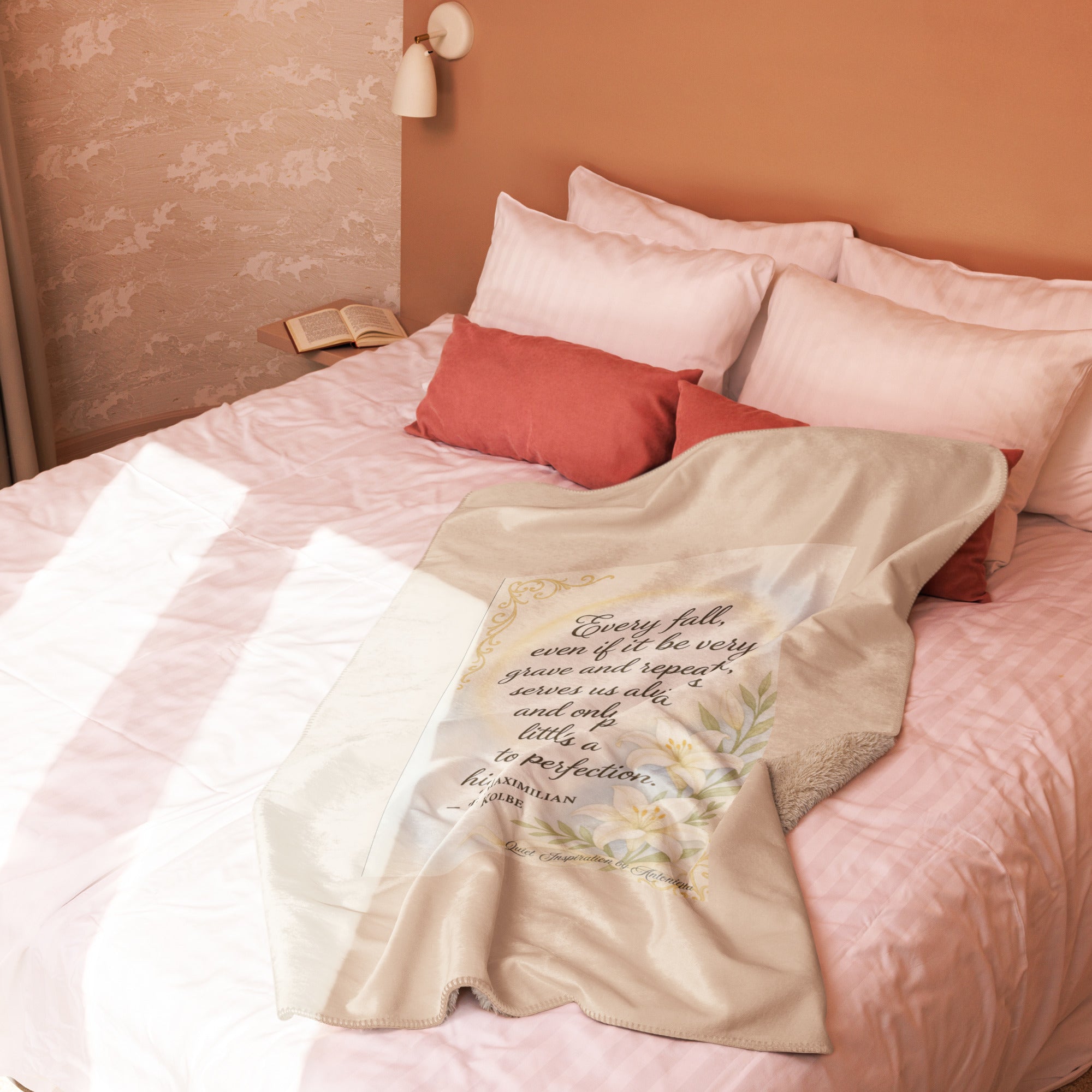 Every Fall is a Step to Perfection Inspirational Sherpa blanket