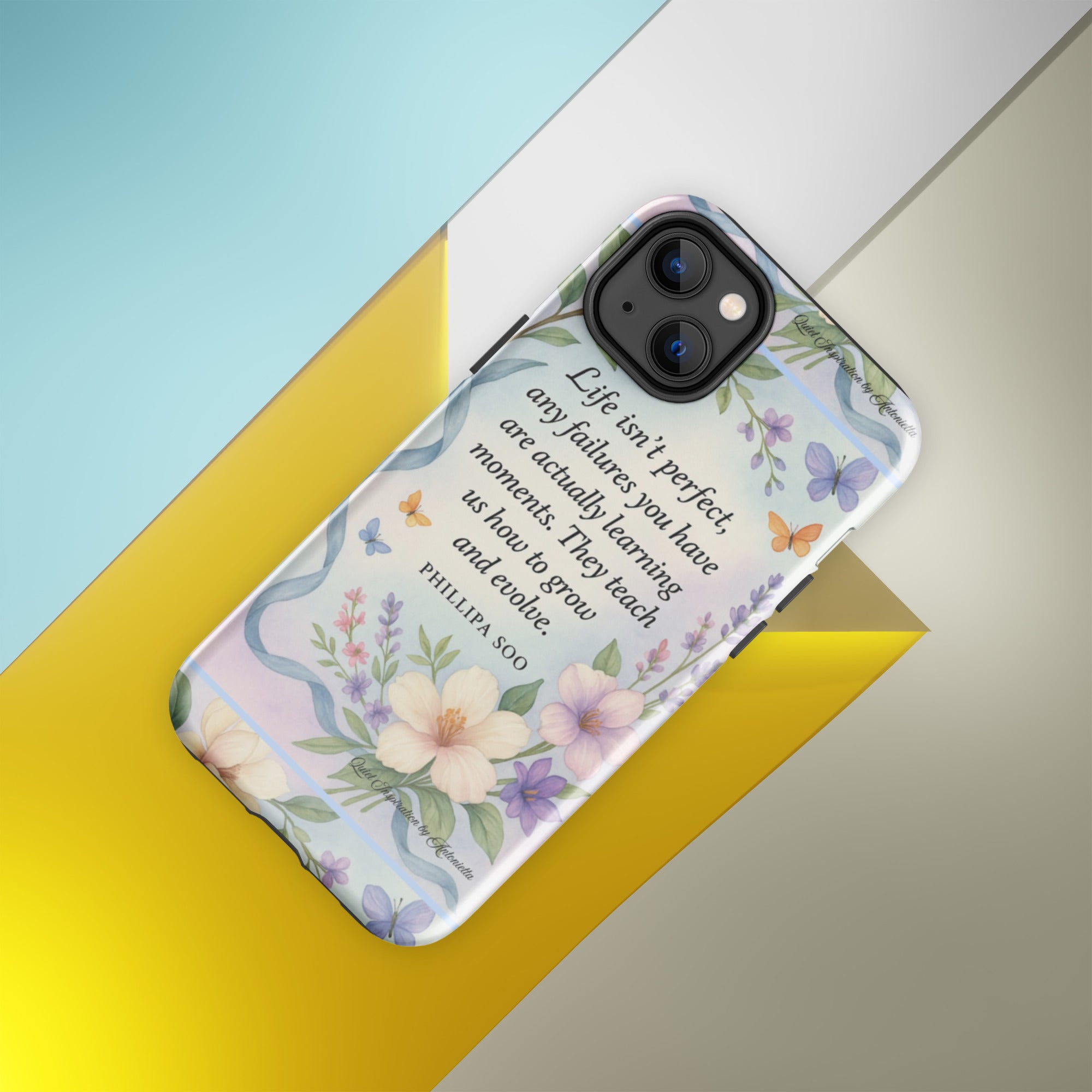 Inspirational Quote, “Life Isn’t Perfect…” iPhone® 14 Plus,  Motivational Tough Case